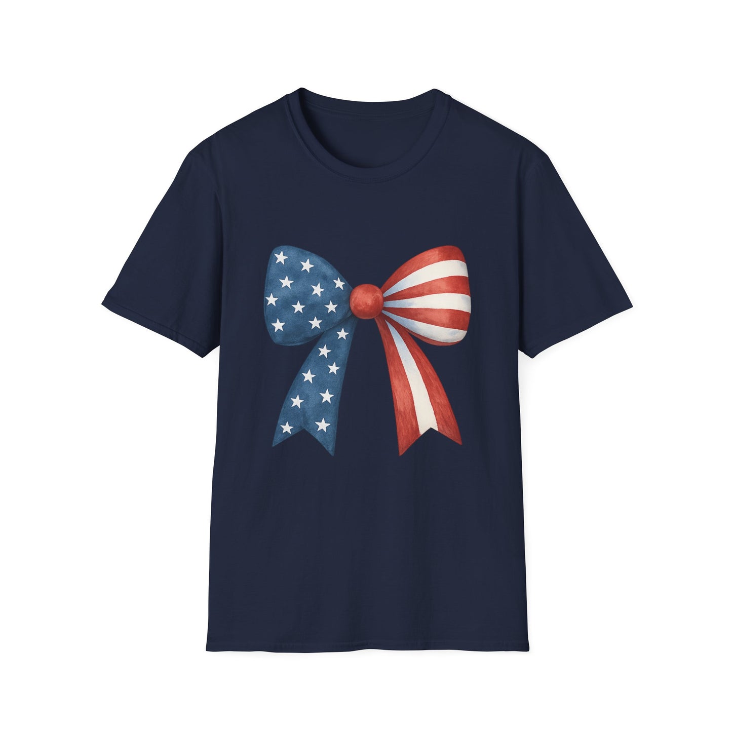 Patriotic Bow USA T-Shirt | 4th of July Shirt | American Flag Bow Tee | Independence Day Shirt | July 4th Graphic Tee | USA Pride Shirt