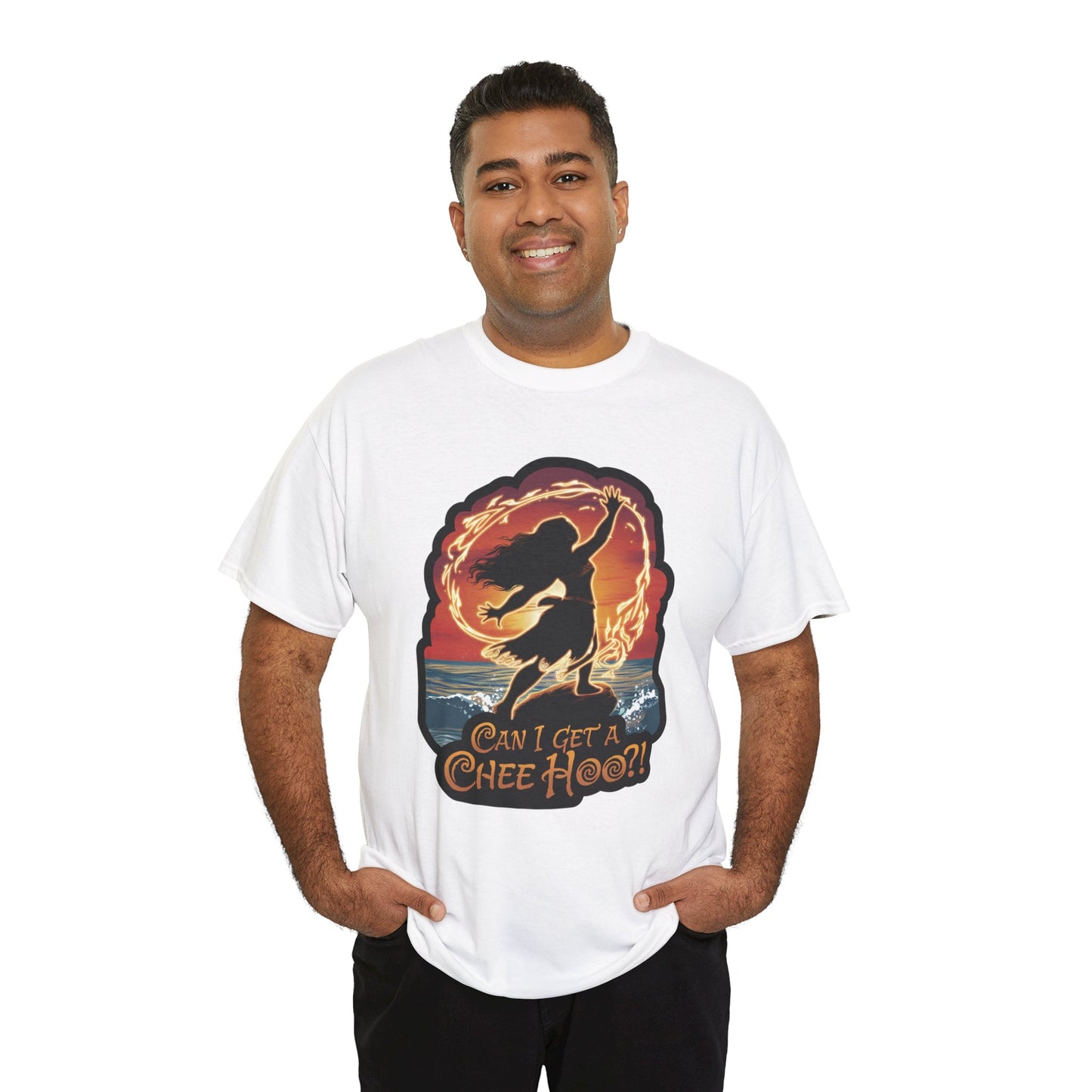Can I Get a Chee Hoo Shirt – Hawaiian Island Vibes Tee – Hula Dancer Sunset Graphic T-Shirt – Polynesian Luau Party Unisex Top