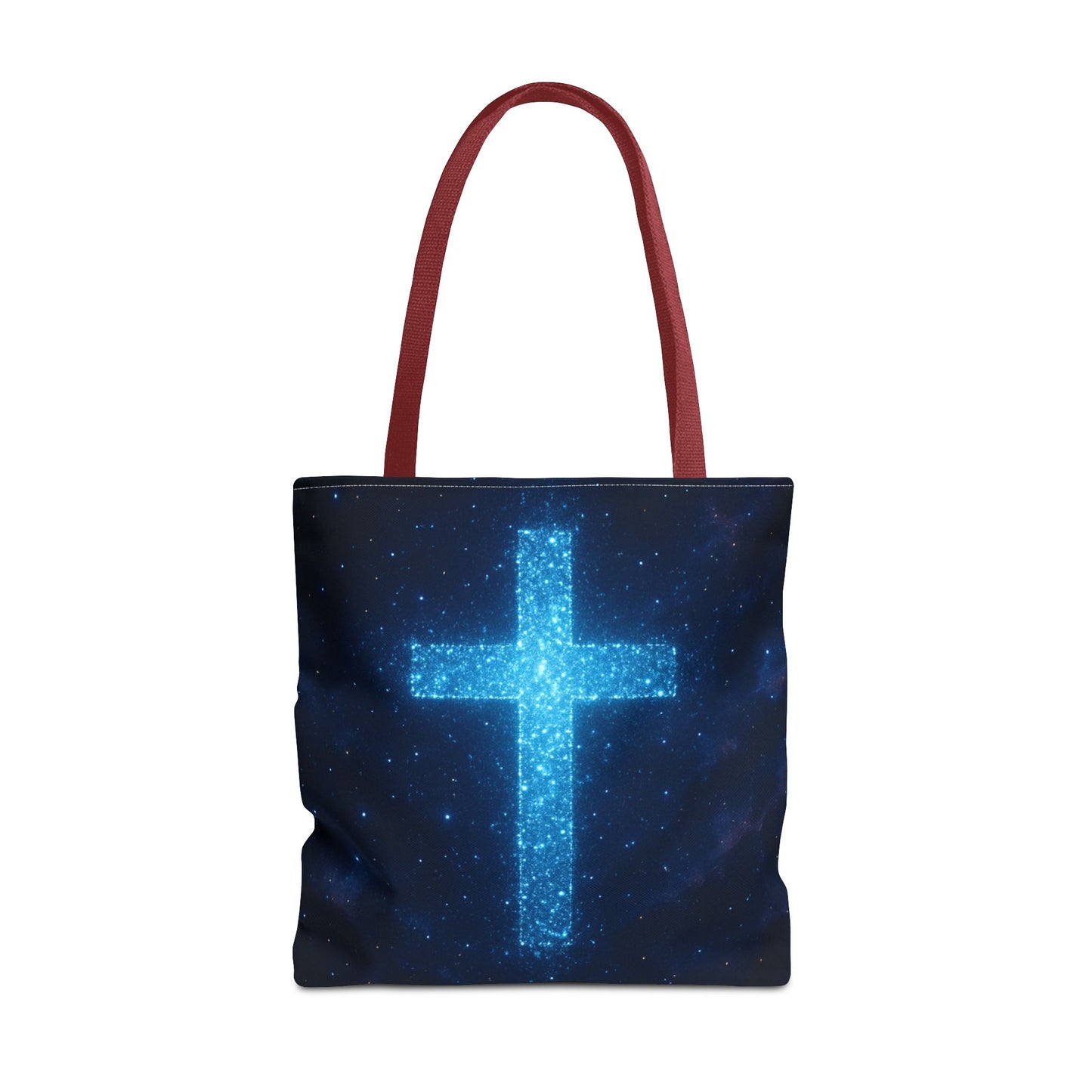 Sparkling Cross Tote Bag - Inspirational Blue Cosmic Bag Christian Tote Spiritual Bag Inspirational Tote Bag