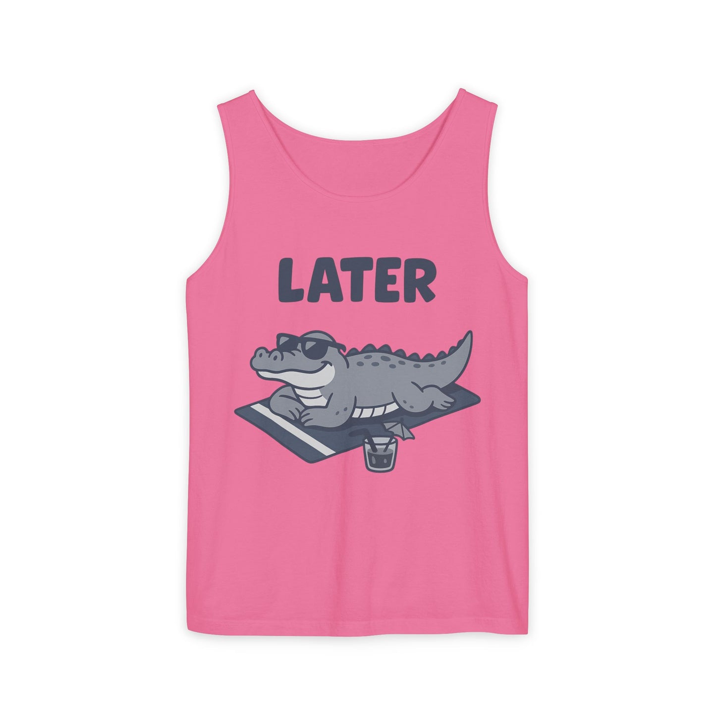 Funny Crocodile Tank Top - ‘Later Gator’ Cute Graphic Croc Tee, Summer Vest, Beach Gift, Sarcastic Animal Humor, Festival and Everyday Wear