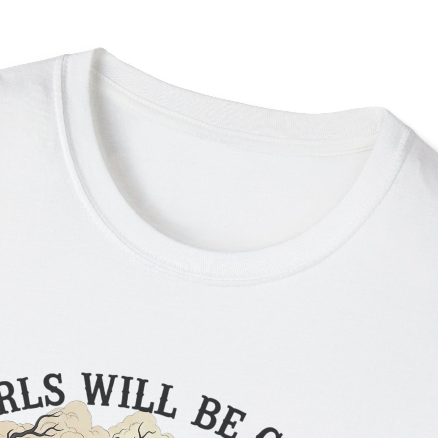 Girls Will Be Girls Witch Tee - Witches Brewing Cauldron Shirt - Halloween Witchy Vintage Feminist Spooky Gift for Women