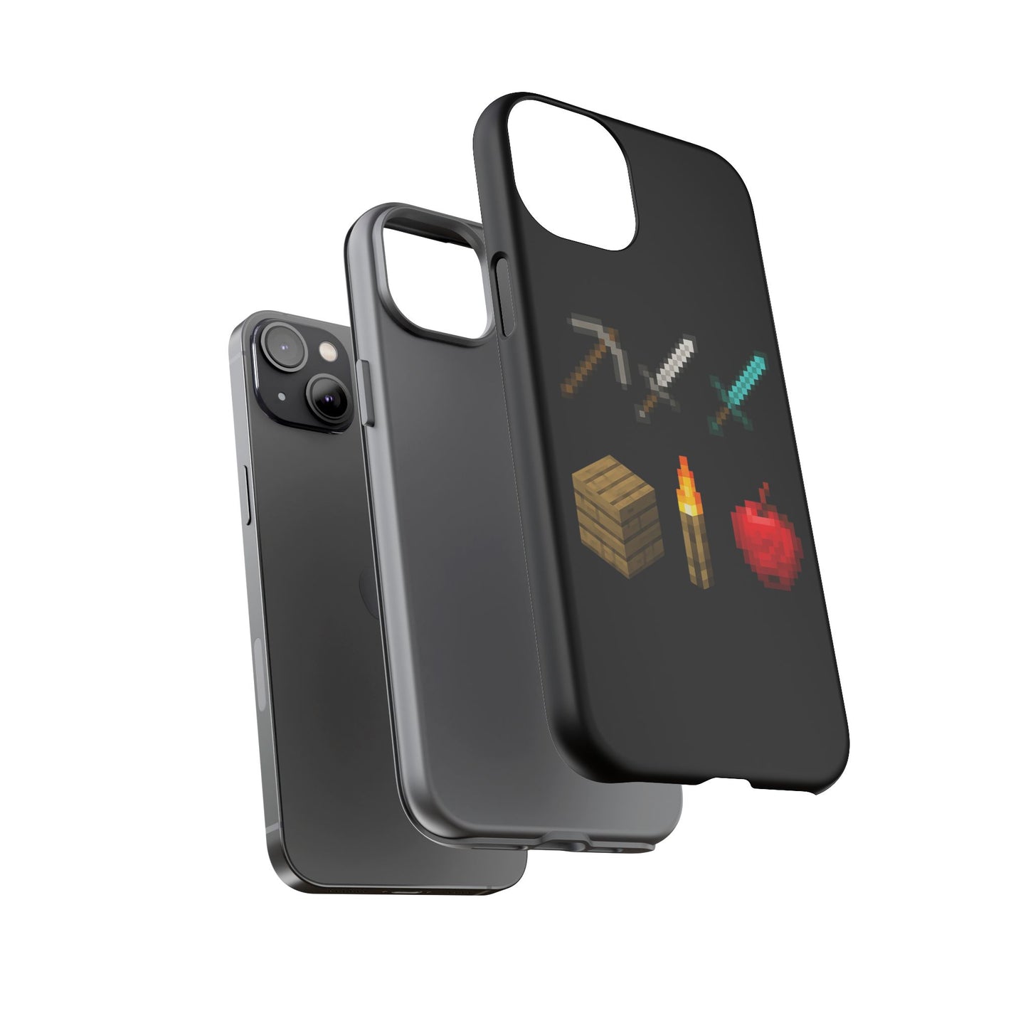 Pixel Art iPhone Case - Gaming-Inspired Tough Case for Gamers inspired by Minecraft Phone Case