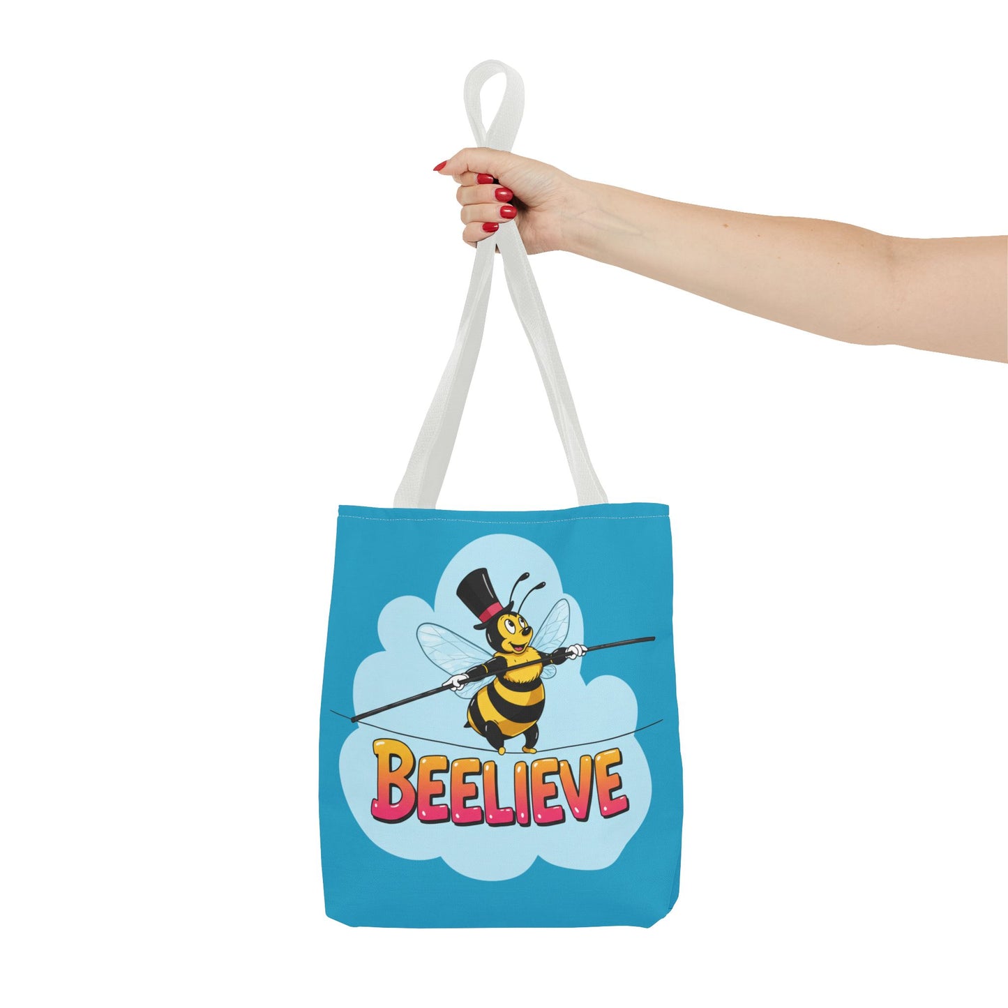 Bee Tote Bag Beelieve Pun Design