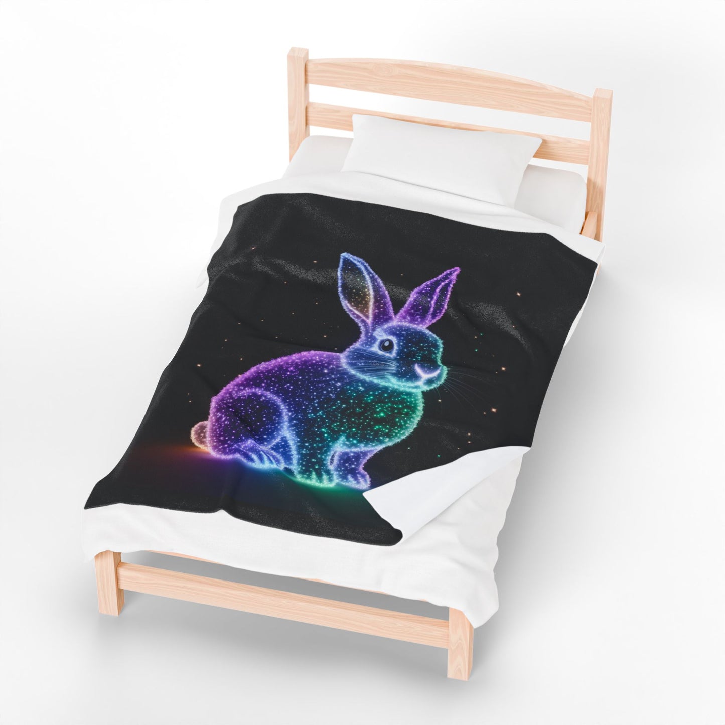 Velveteen Plush Blanket Bioluminescent Easter Bunny Blanket Easter Throw Easter Bunny Decor