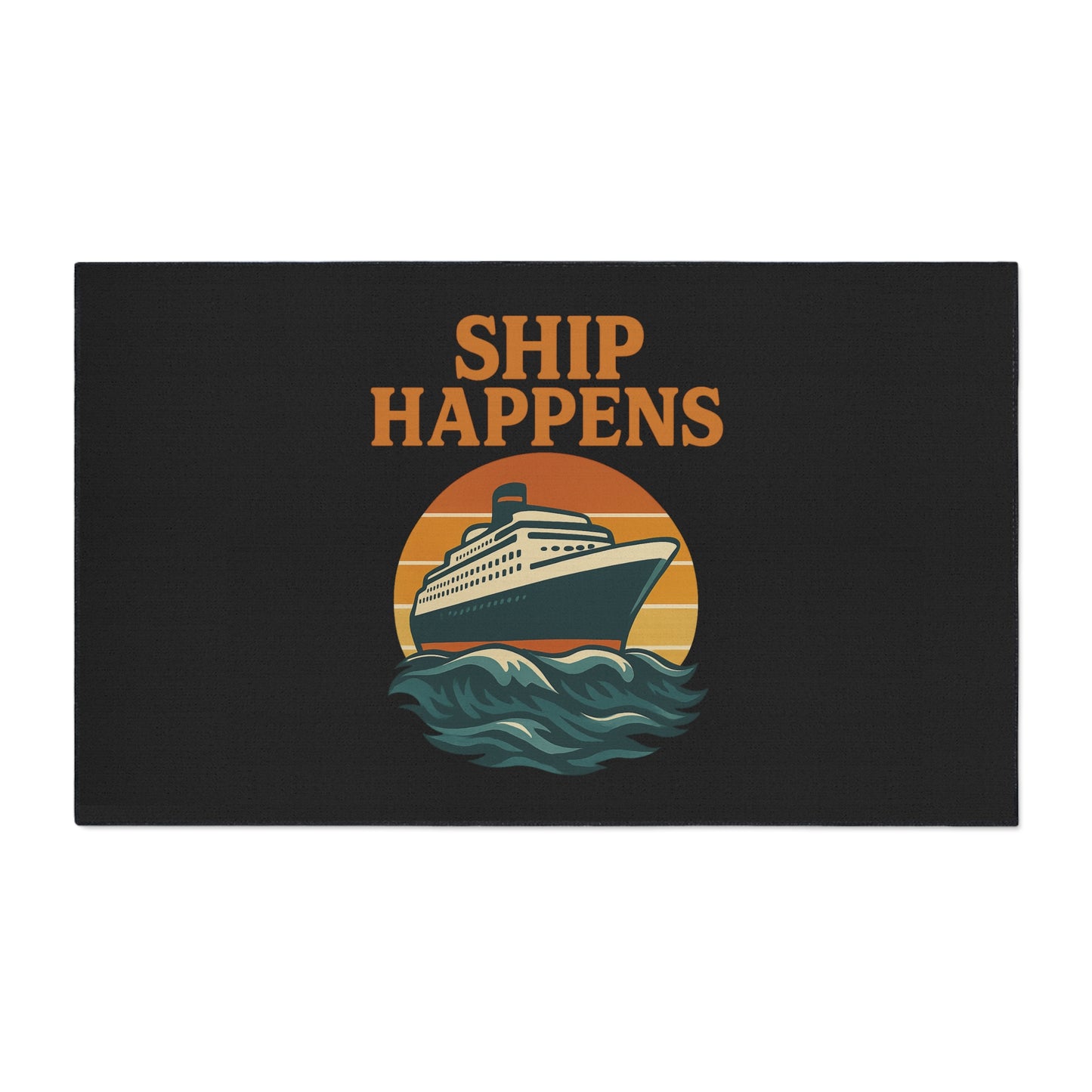 Floor Mat - Cruise Ship 'Ship Happens' Design Nautical Decor Gift for Traveler Ocean Mat Sea Decoration