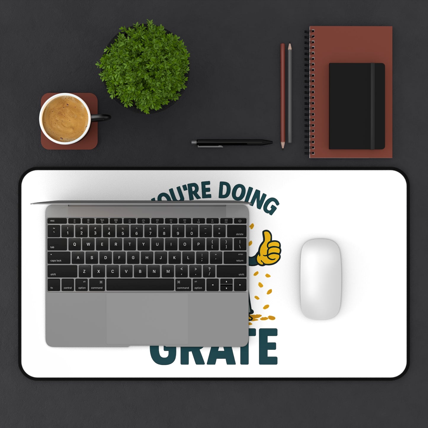 Funny Mouse Pad – “You’re Doing Grate” Cheese Pun Desk Mat | Cute Office Gift for Coworkers, Teachers, Students, Foodie Desk Decor