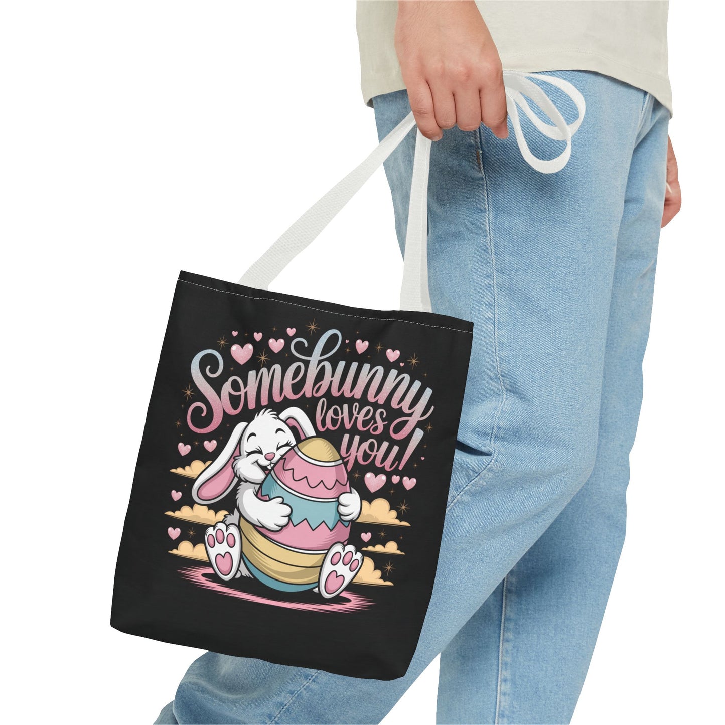 Easter Bunny Tote Bag Somebunny Loves You Easter Bag Bunny