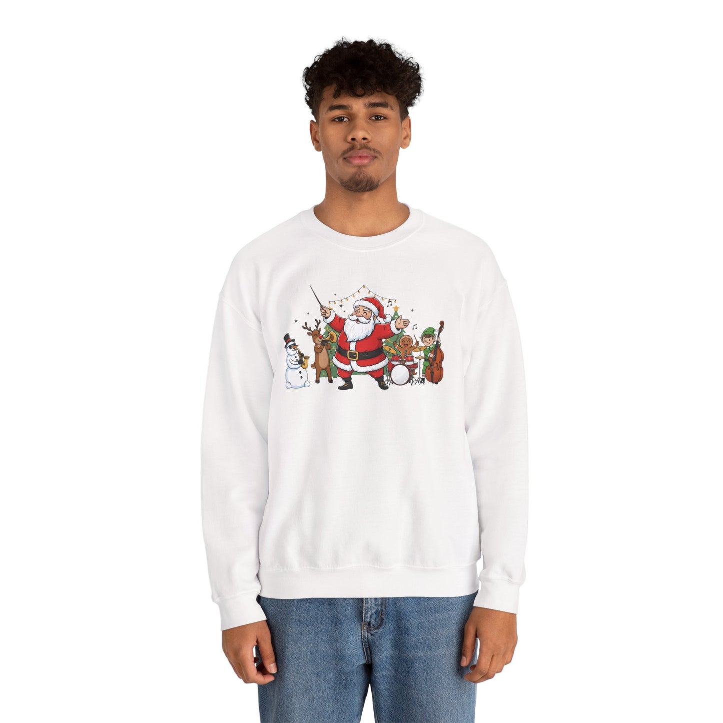 Santa’s Christmas Band Sweatshirt | Funny Holiday Crewneck | Festive Unisex Christmas Sweater | Cozy Winter Gift
