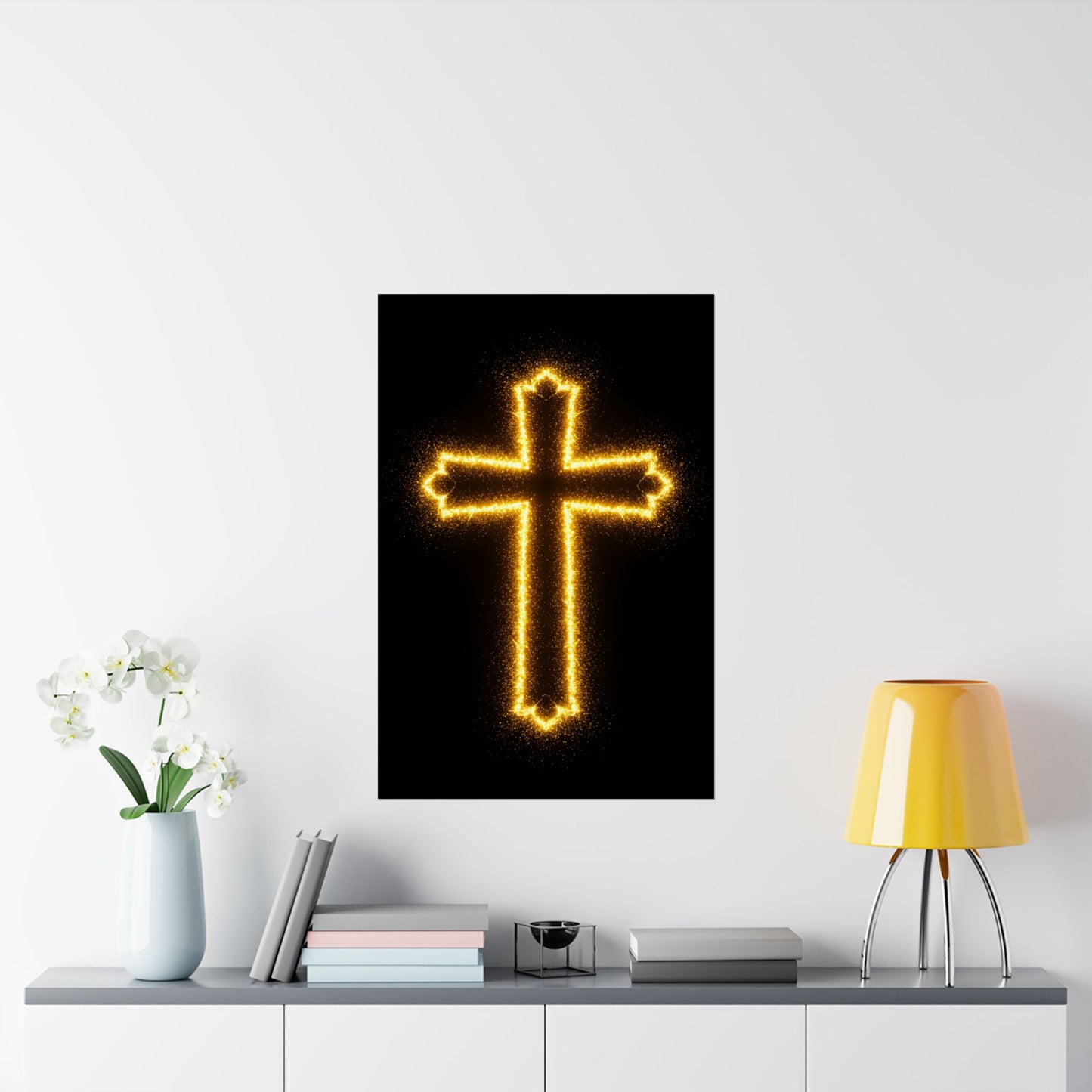 Vertical Poster - Glowing Cross Design