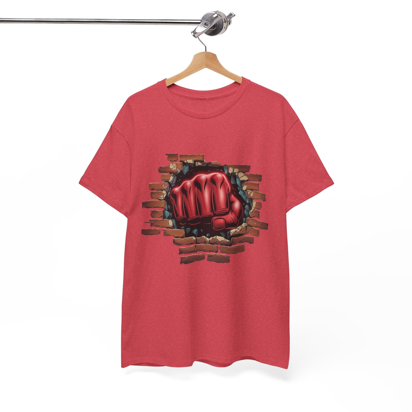 Impact Fist Graphic T-Shirt – Punch Through Brick Wall Design | Bold Streetwear Tee for Fighters, Gym & Edge-Lovers