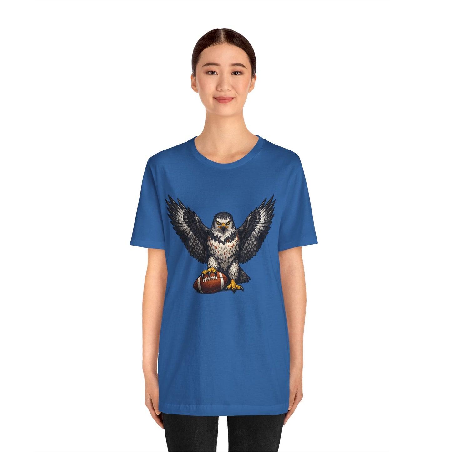 Hawk Football Shirt, Hawk Holding Football T Shirt, Hawk Mascot Tee, Football Bird Of Prey Shirt, Game Day Sports Tee, Hawk Fan Gift