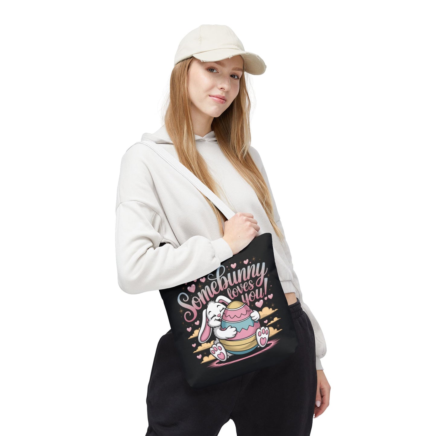 Easter Bunny Tote Bag Somebunny Loves You Easter Bag Bunny