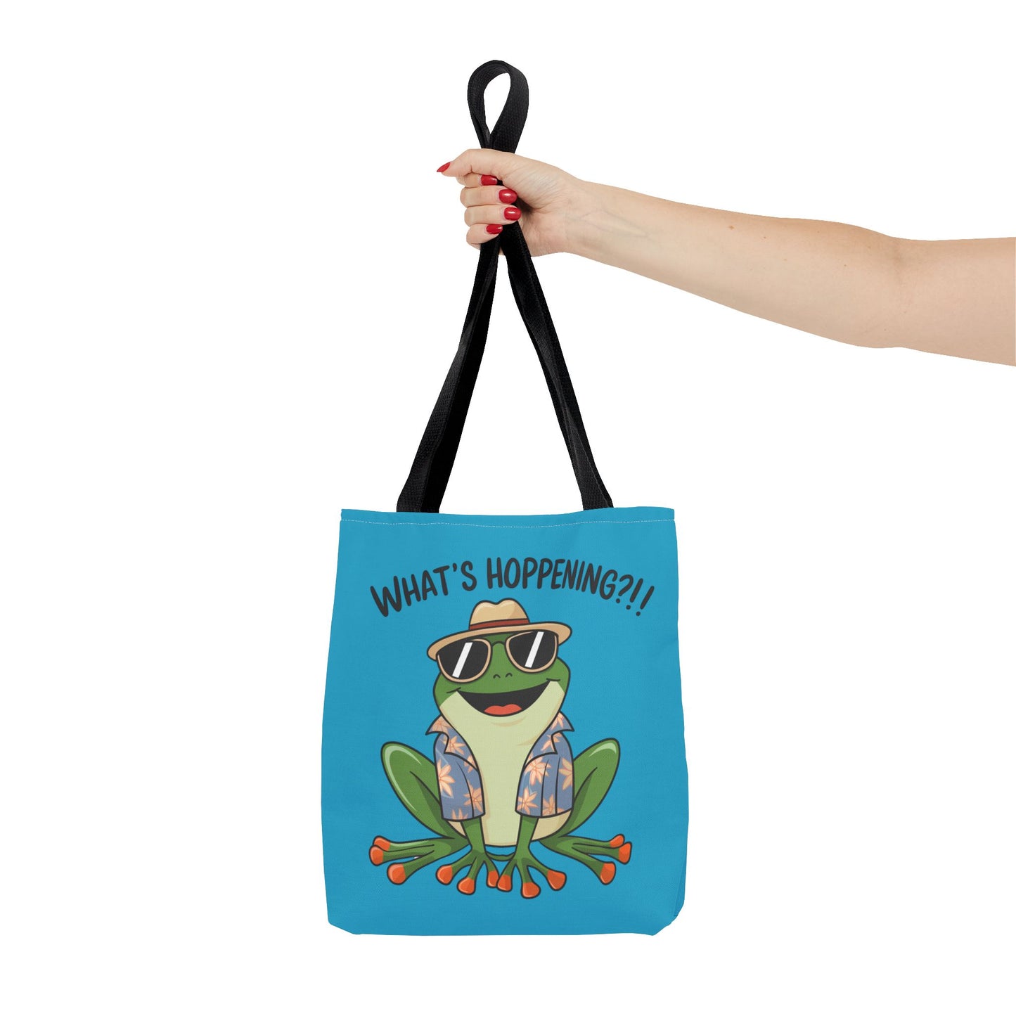 Frog Tote Bag - What's Hoppening Pun Design