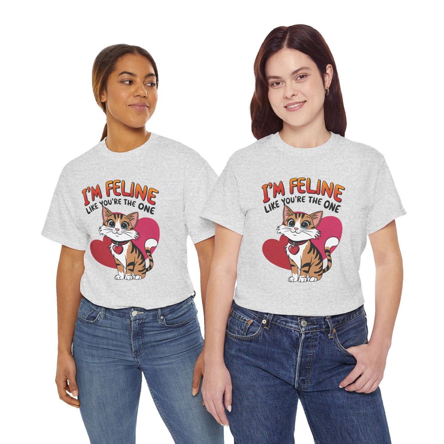 I’m Feline Like You’re The One Shirt, Cute Cat Valentine Tee, Funny Cat Love Graphic TShirt, Romantic Gift For Her Him, Cat Pun Shirt