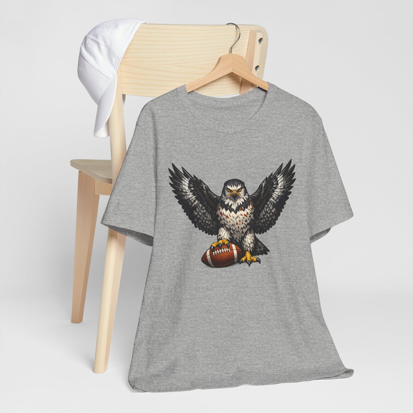 Hawk Football Shirt, Hawk Holding Football T Shirt, Hawk Mascot Tee, Football Bird Of Prey Shirt, Game Day Sports Tee, Hawk Fan Gift