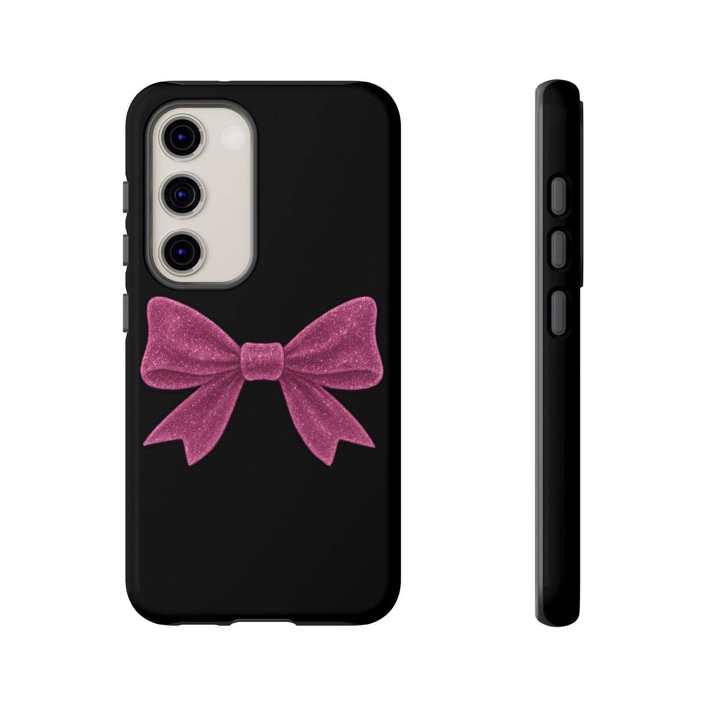 Pink Glitter Bow Samsung Case – Coquette Aesthetic Phone Cover – Girly Glossy Galaxy Case – Cute Soft Girl Tech Accessory – Kawaii Gift Idea