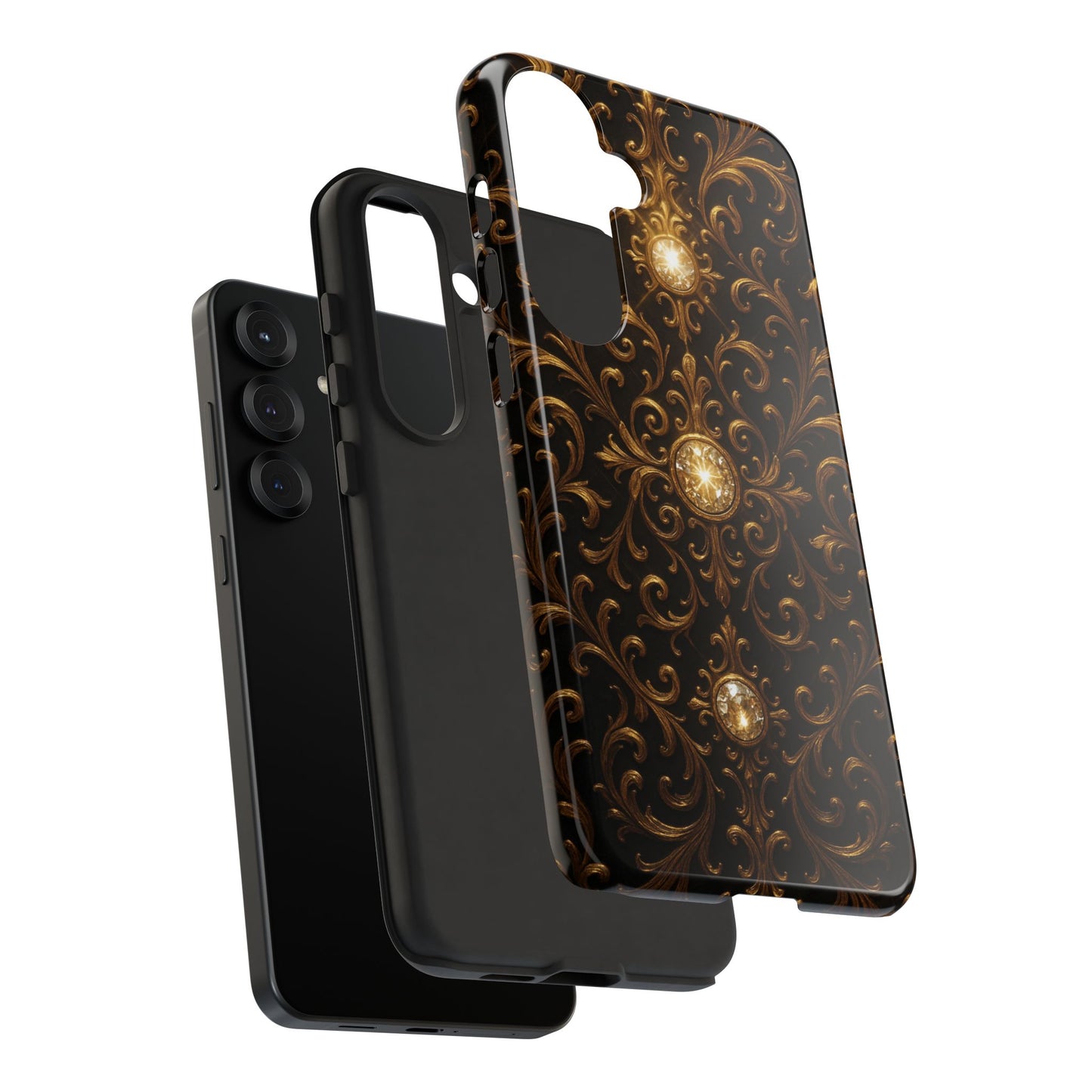 Luxury Baroque Samsung Case – Elegant Gold Ornate Floral Phone Cover for Galaxy