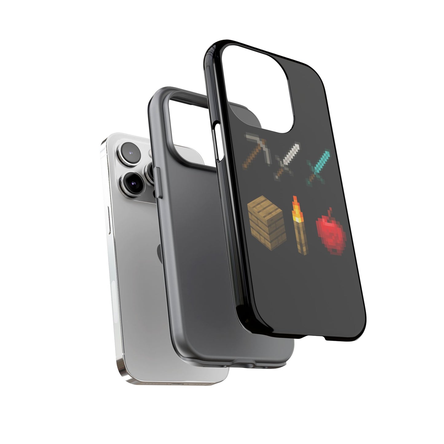 Pixel Art iPhone Case - Gaming-Inspired Tough Case for Gamers inspired by Minecraft Phone Case
