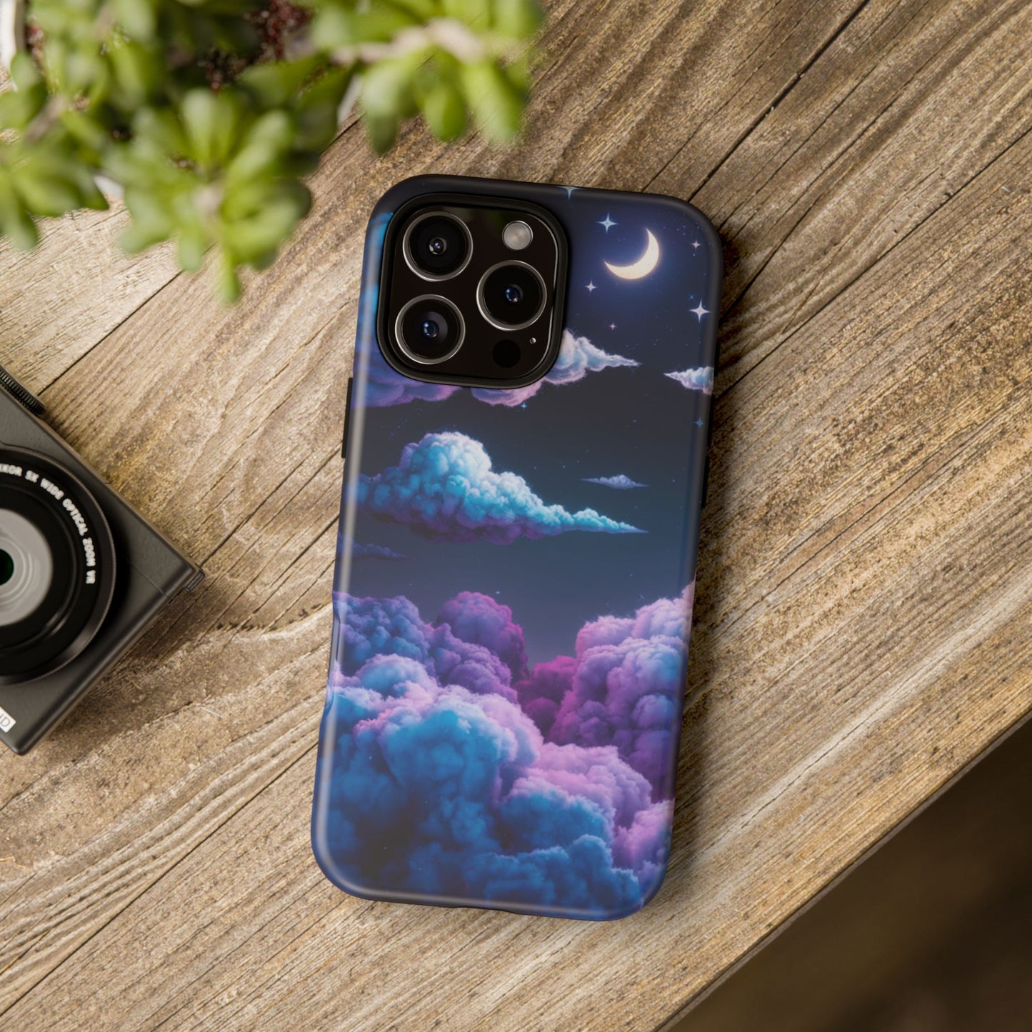 Dreamy Clouds & Moon Tough iPhone Case