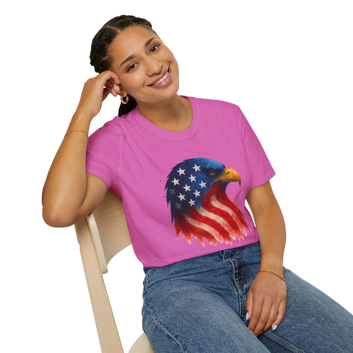 American Flag Eagle Shirt - 4th of July Patriotic Tee - USA Freedom T-Shirt - Independence Day Shirt - Bald Eagle Graphic Tee
