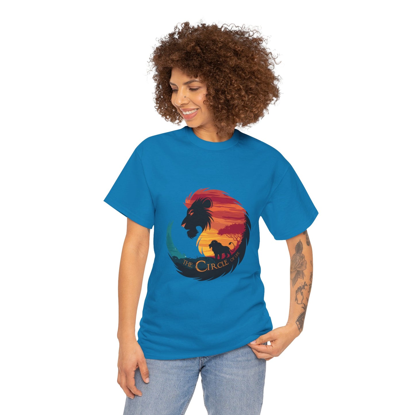 The Circle of Life Lion Shirt – Sunset Safari Wildlife Graphic Tee – Inspirational Nature T-Shirt for Animal Lovers & Adventure Fans