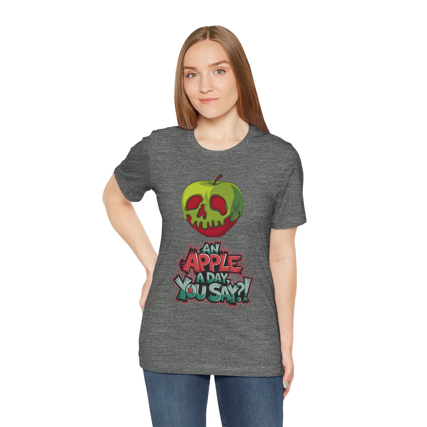 Funny Apple Skull Shirt – An Apple A Day You Say? – Grunge Fruit Tee – Y2K Nostalgia T‑Shirt – Gift for Fruit Lovers