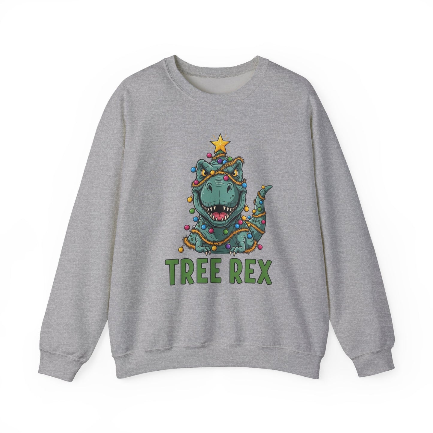 Tree Rex Christmas Sweatshirt, Funny Dinosaur Holiday Sweater, Cute T-Rex Christmas Crewneck, Festive Unisex Gift For Friends And Family