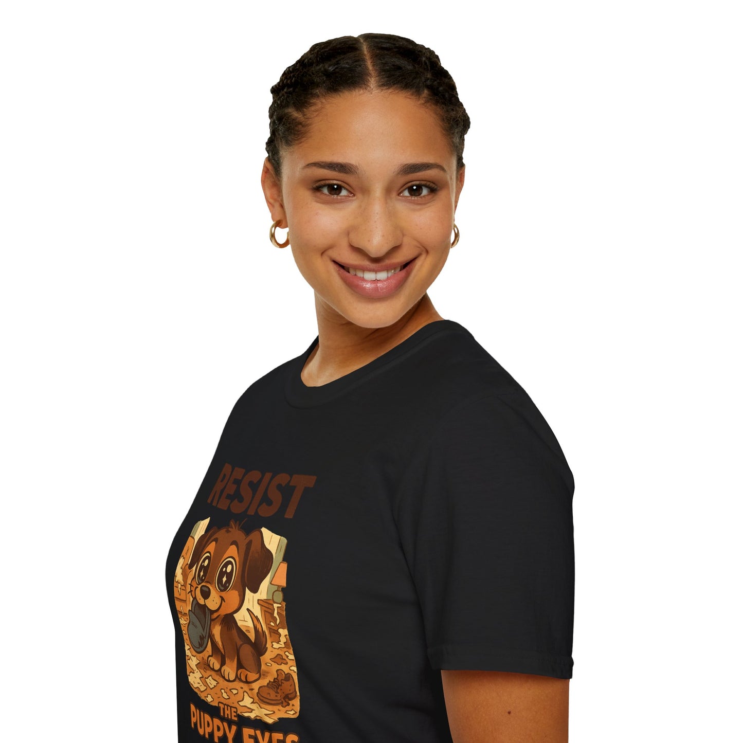 Resist the Puppy Eyes Dog Tee - Cute Puppy Eyes Graphic T-Shirt for Dog Lovers, Funny Pet Gift Shirt, Unisex Animal Lover Tee