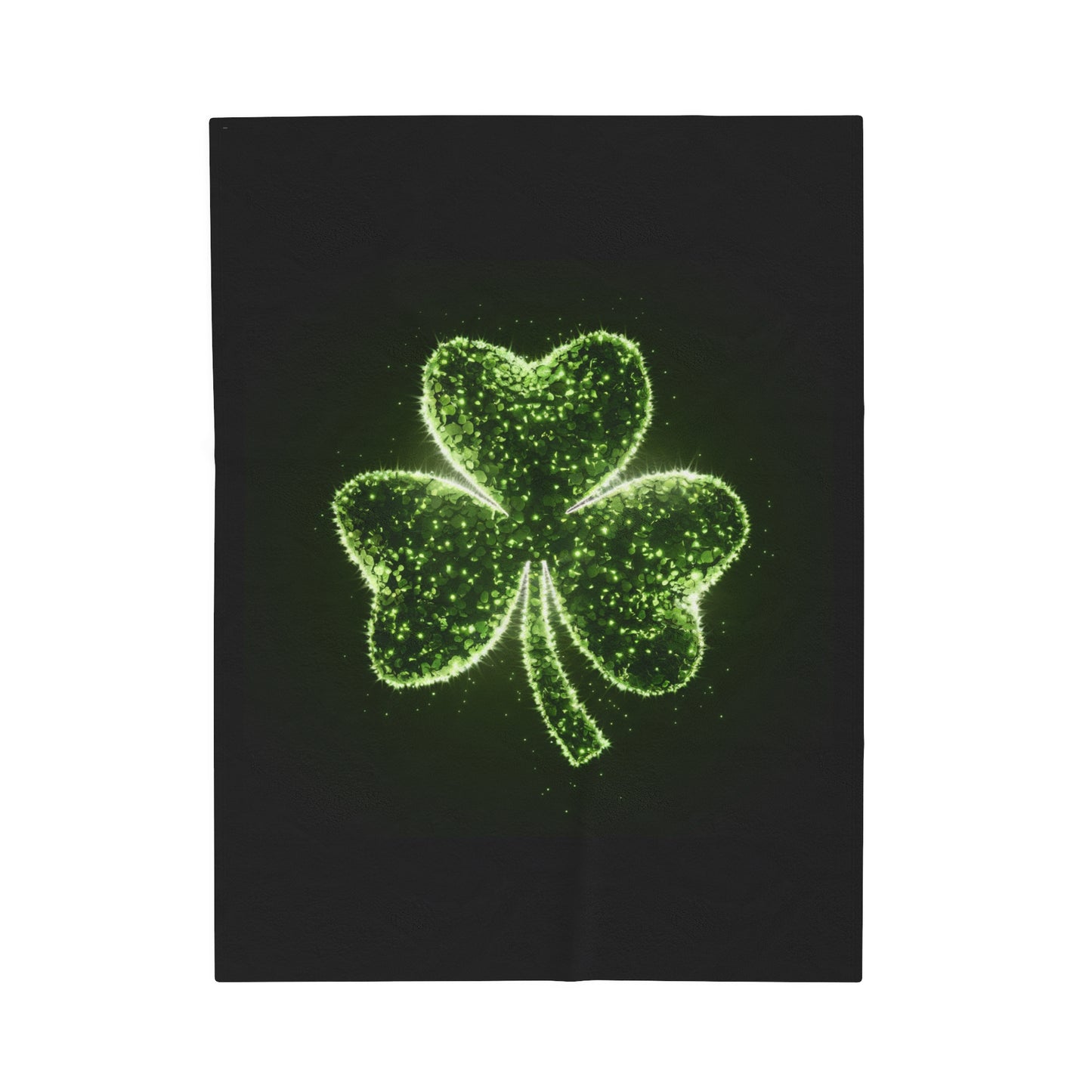 Plush Blanket with Shamrock Design