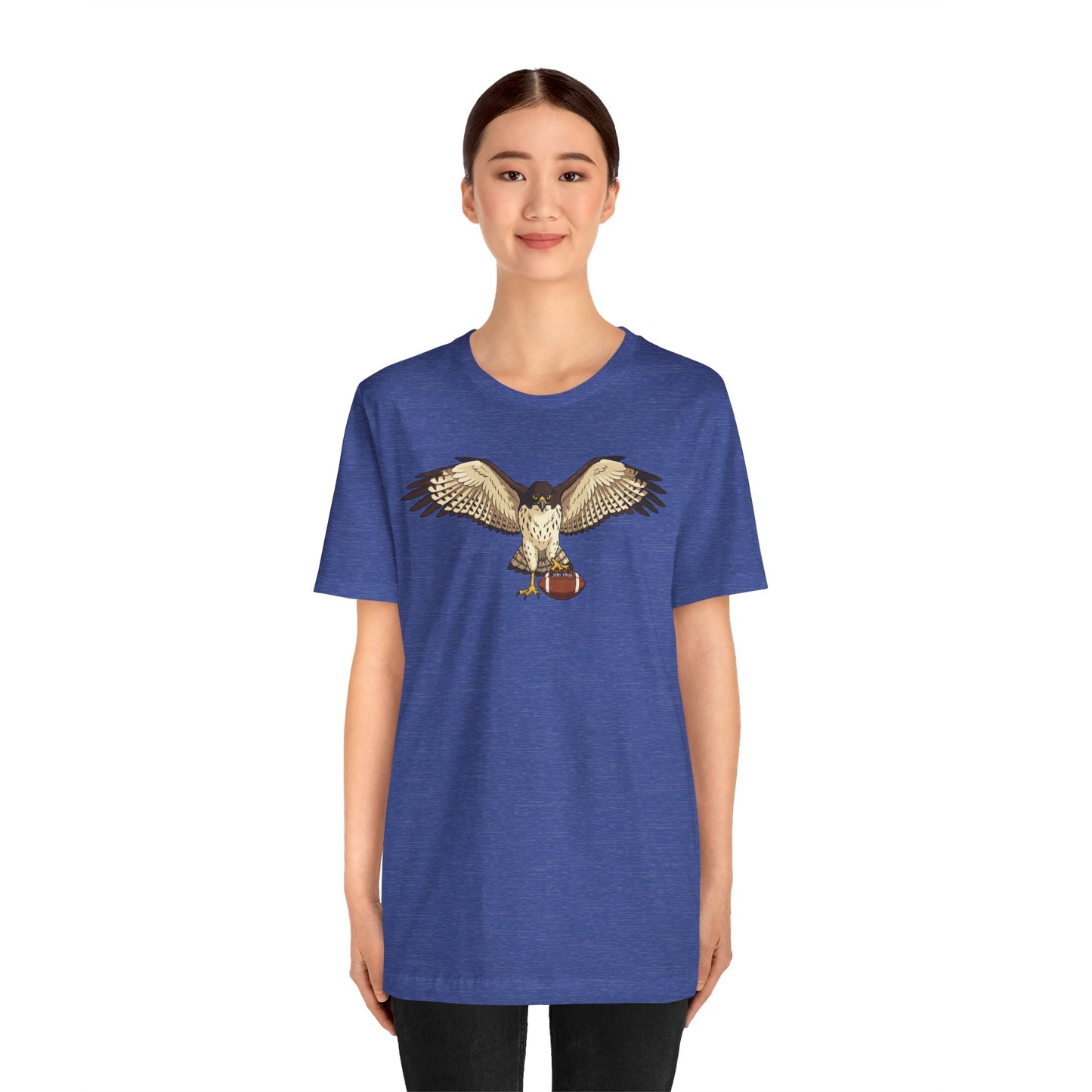 Hawk Football Shirt, Hawk Holding Football T Shirt, Football Mascot Tee, Bird Of Prey Shirt, Sports Fan Gift, Game Day Hawk Tee