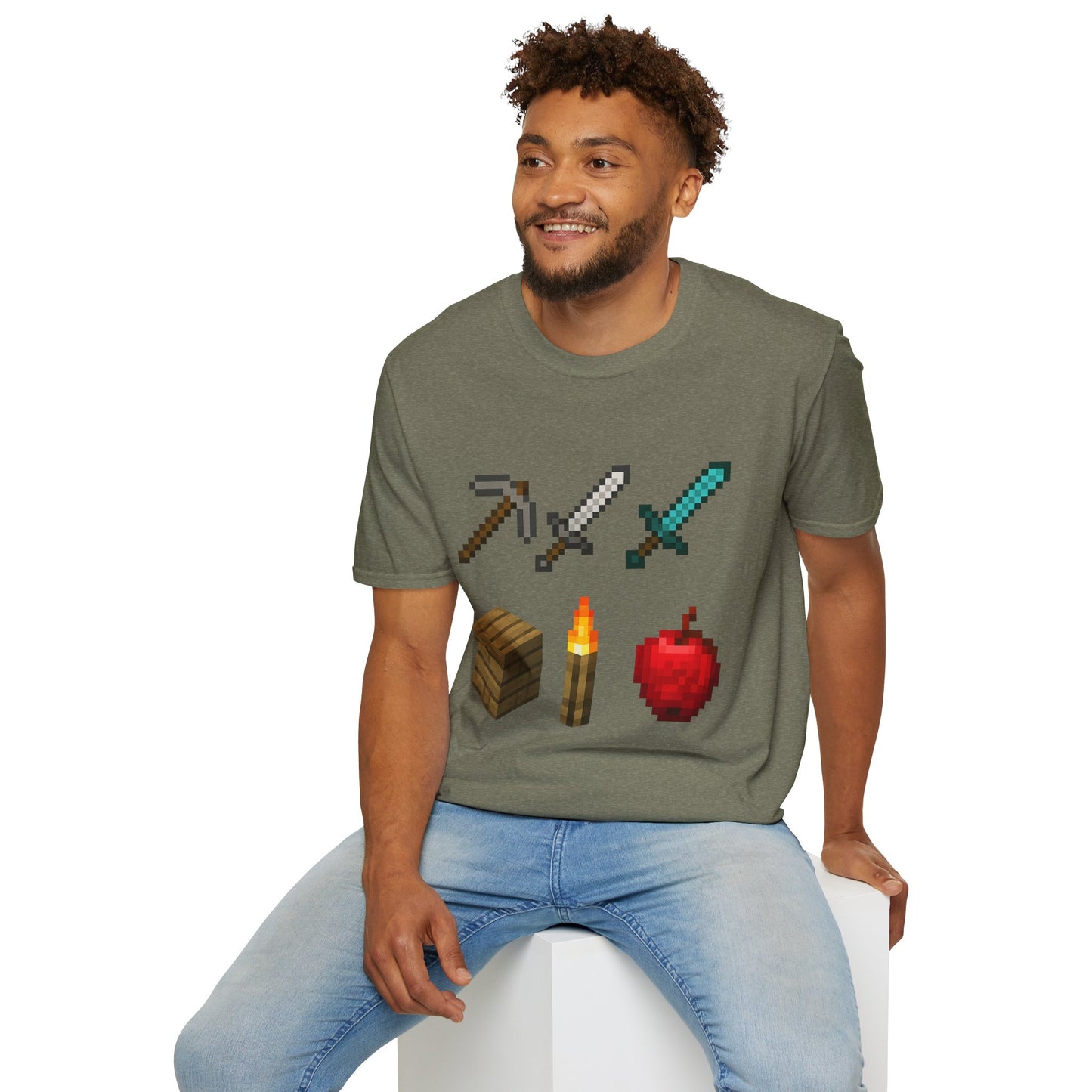 Pixel Tools & Items T-Shirt | Retro Pixel Art Gaming Tee, 8-Bit Gamer Shirt, Pixel Weapons & Supplies Top, Video Game Lover Gift Unisex