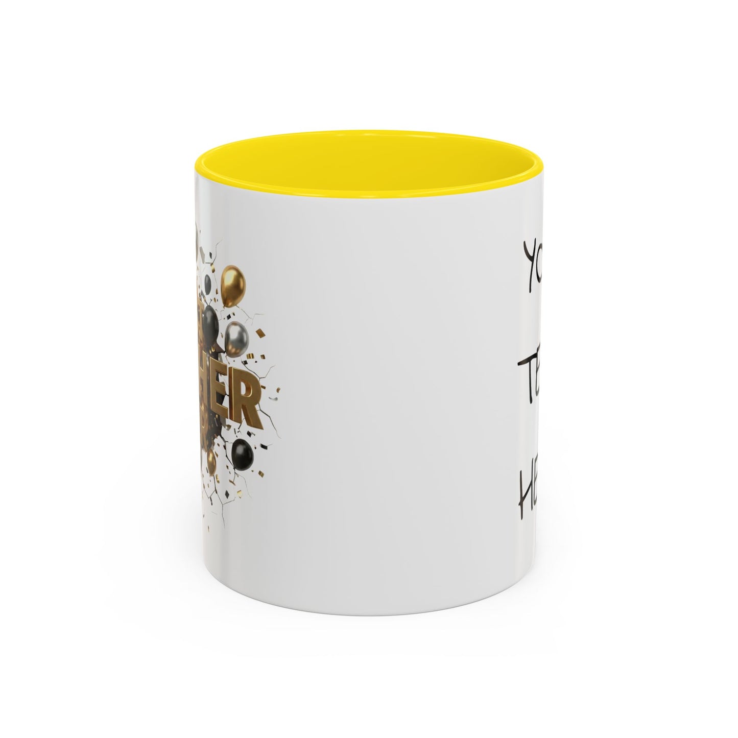 Personalized Teacher Mug, Best Teacher Ever Gift, Custom Educator Coffee Cup, 3D Gold Balloon Design, Teacher Appreciation Present