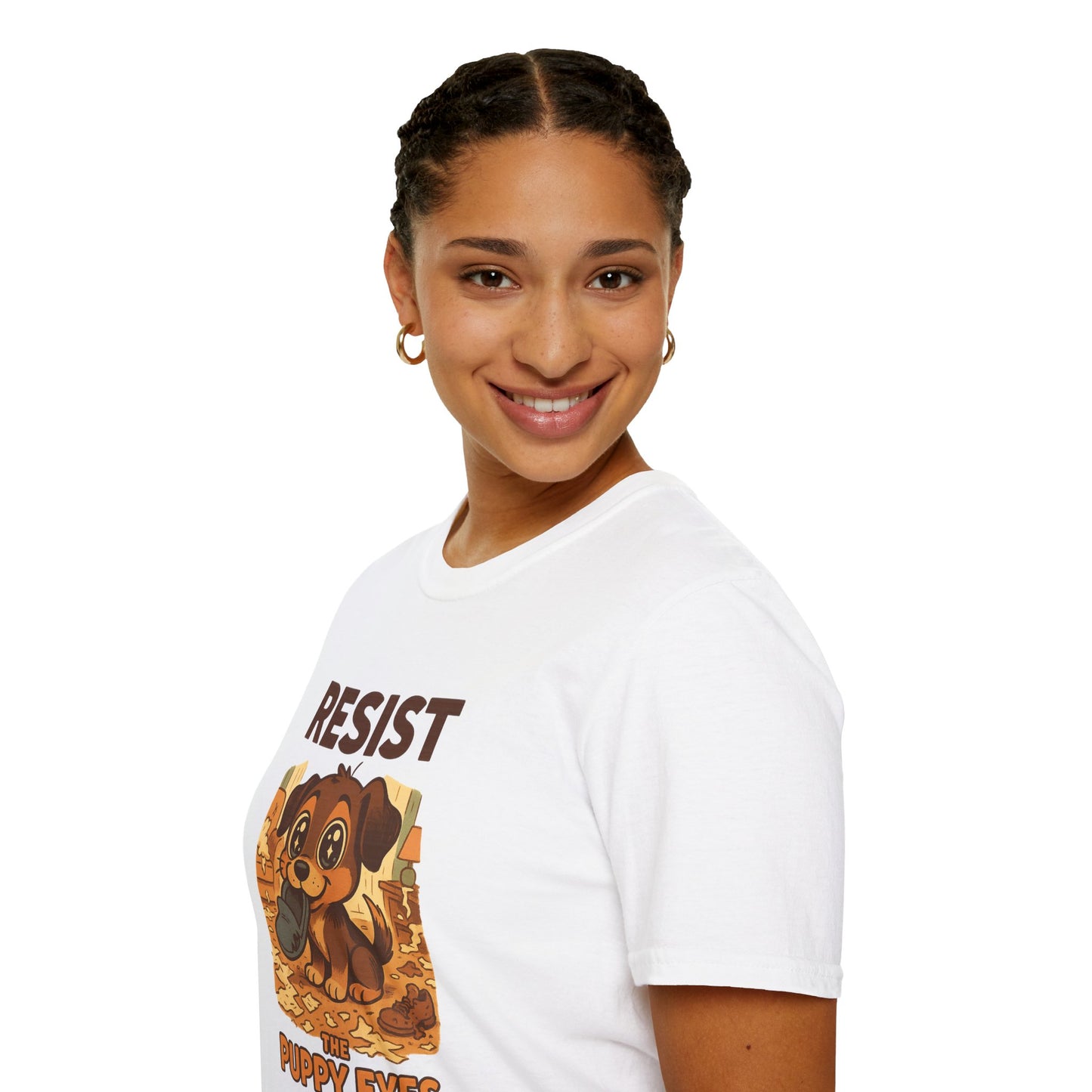 Resist the Puppy Eyes Dog Tee - Cute Puppy Eyes Graphic T-Shirt for Dog Lovers, Funny Pet Gift Shirt, Unisex Animal Lover Tee