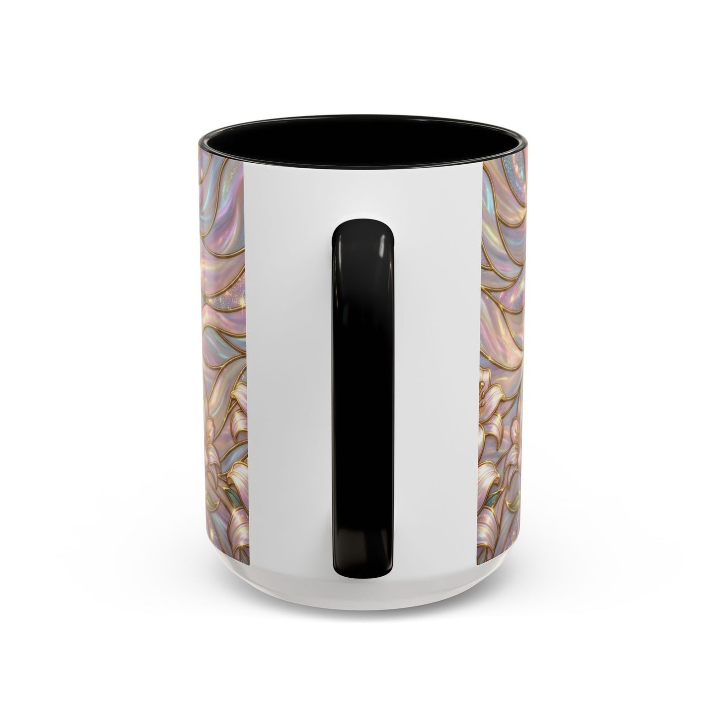 Stained Glass Cross Mug, Easter Lily Coffee Cup, Christian Gift for Women, Pastel Religious Drinkware, Dove and Faith Cup, Spiritual