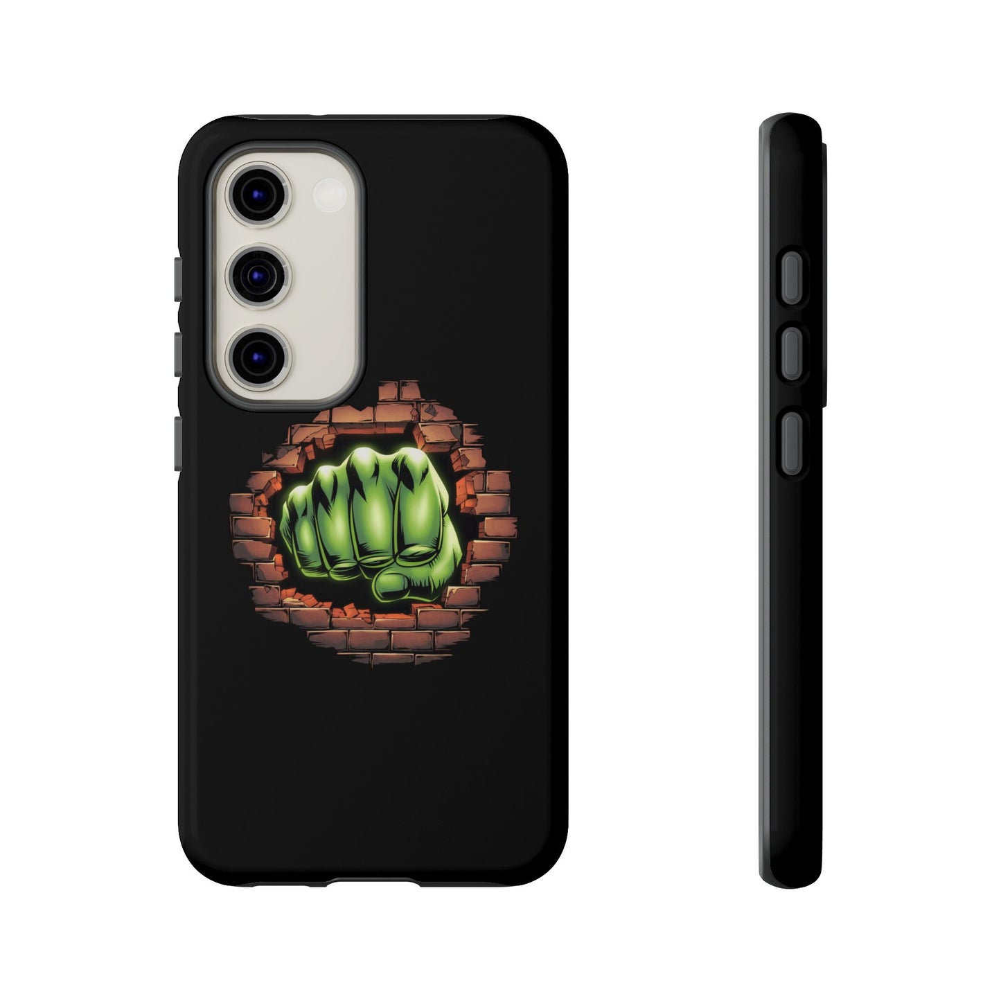 Samsung Phone Case, Green Fist Smashing Wall Design, Comic Book Phone Case, Geeky Case