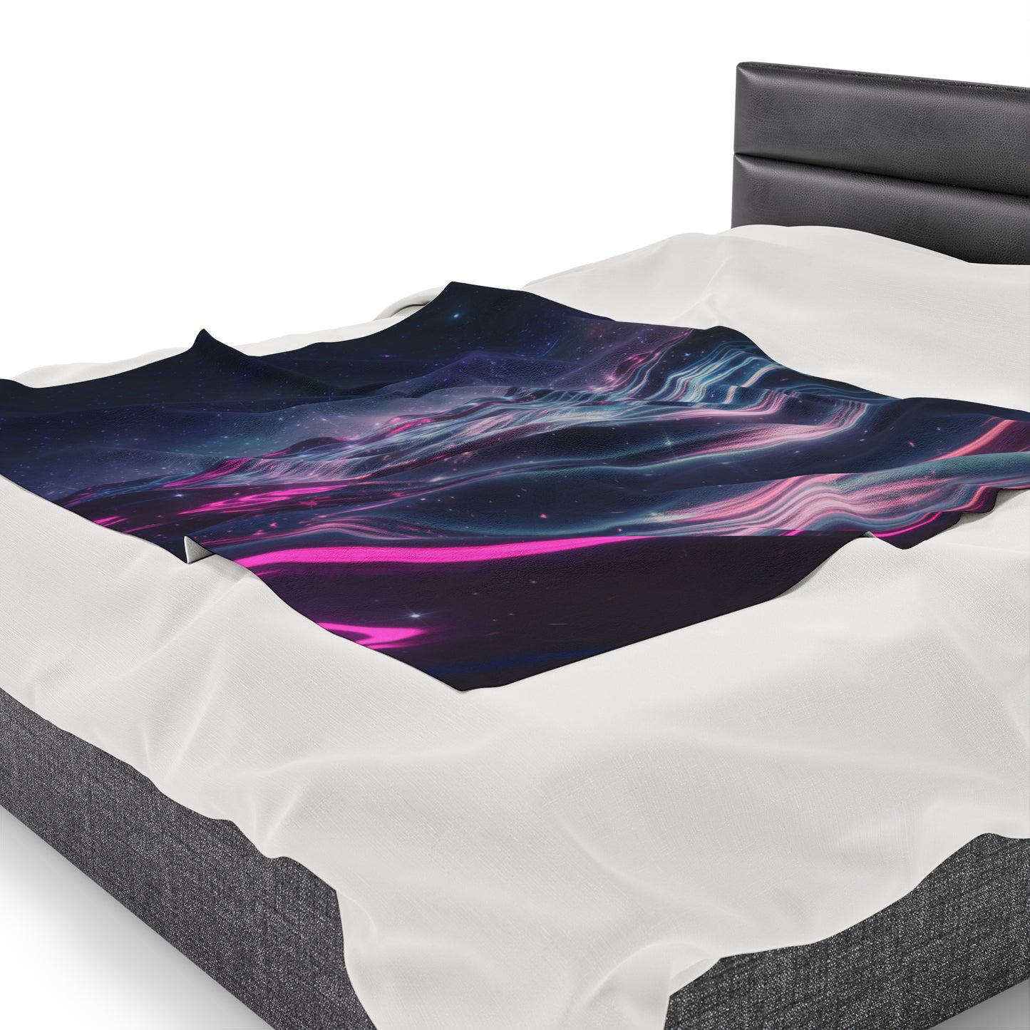 Plush Blanket with Galactic Ocean Design