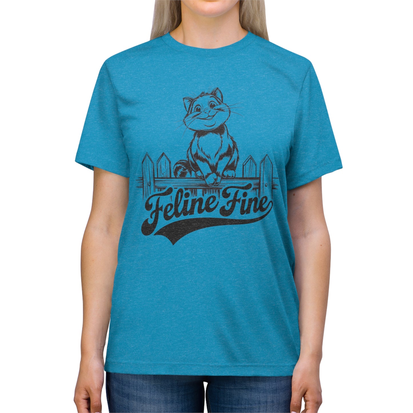 Cat Lover T-Shirt, Feline Fine Tee, Smiling Cat Shirt, Unisex Graphic Tee, Animal Lover Shirt