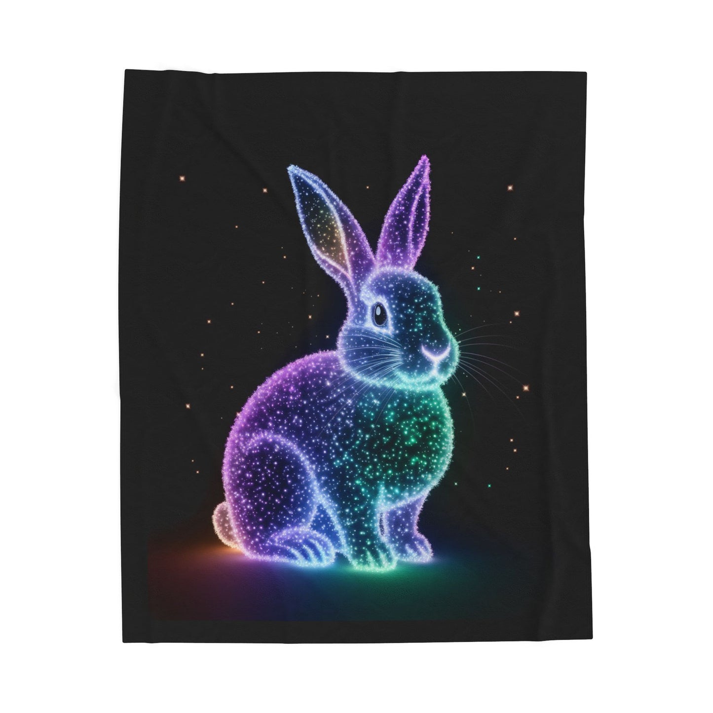 Velveteen Plush Blanket Bioluminescent Easter Bunny Blanket Easter Throw Easter Bunny Decor
