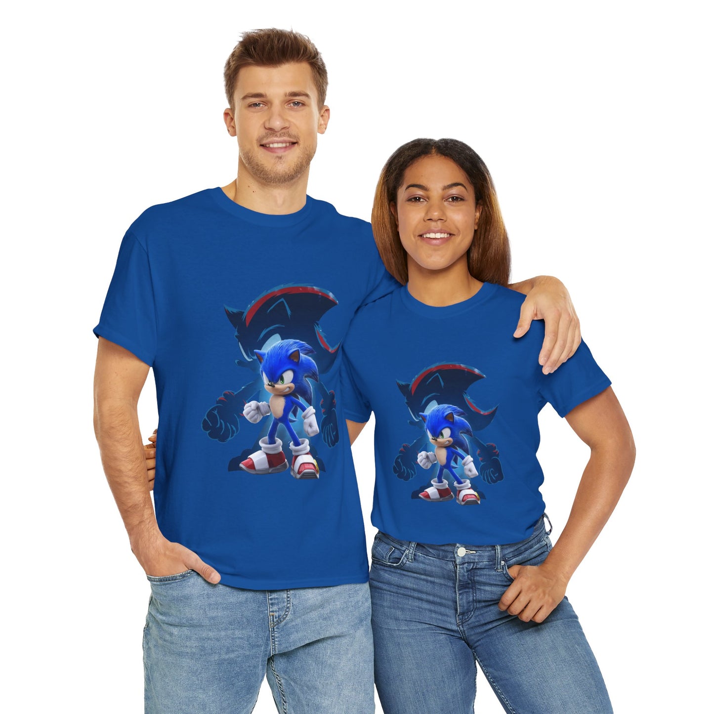 Blue Speed Hero Graphic Tee | Retro Gaming Legend T-Shirt | Fan Inspired Gamer Apparel | Cool Vintage Style Unisex Shirt for Adults & Teens