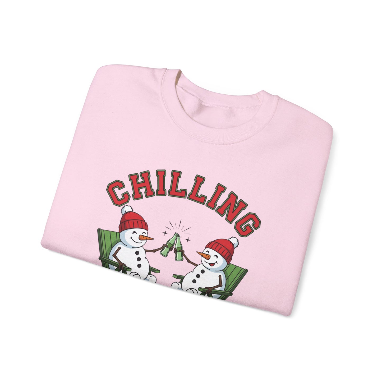Chilling With My Snowmies Sweatshirt - Funny Christmas Snowman Sweater, Holiday Party Shirt, Cute Winter Gift, Matching Friends Xmas Top