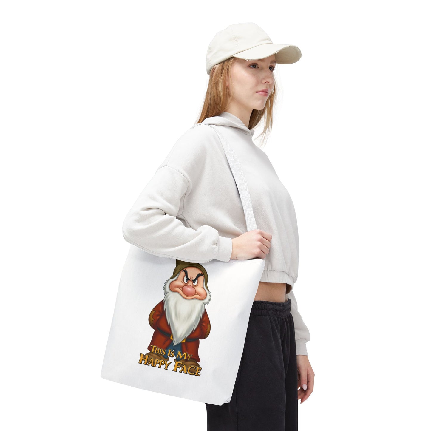 Grumpy Dwarf Tote Bag - "This Is My Happy Face"
