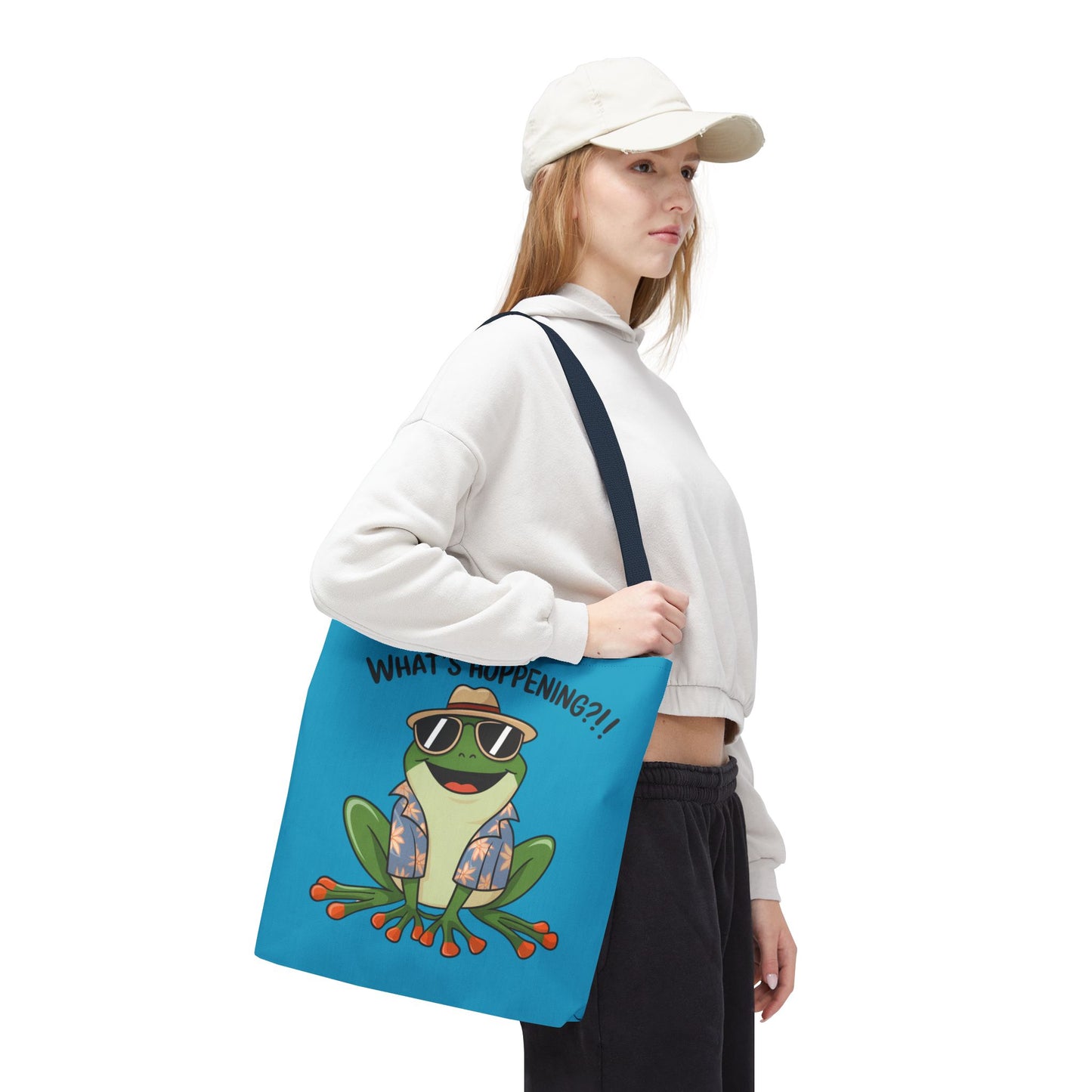 Frog Tote Bag - What's Hoppening Pun Design