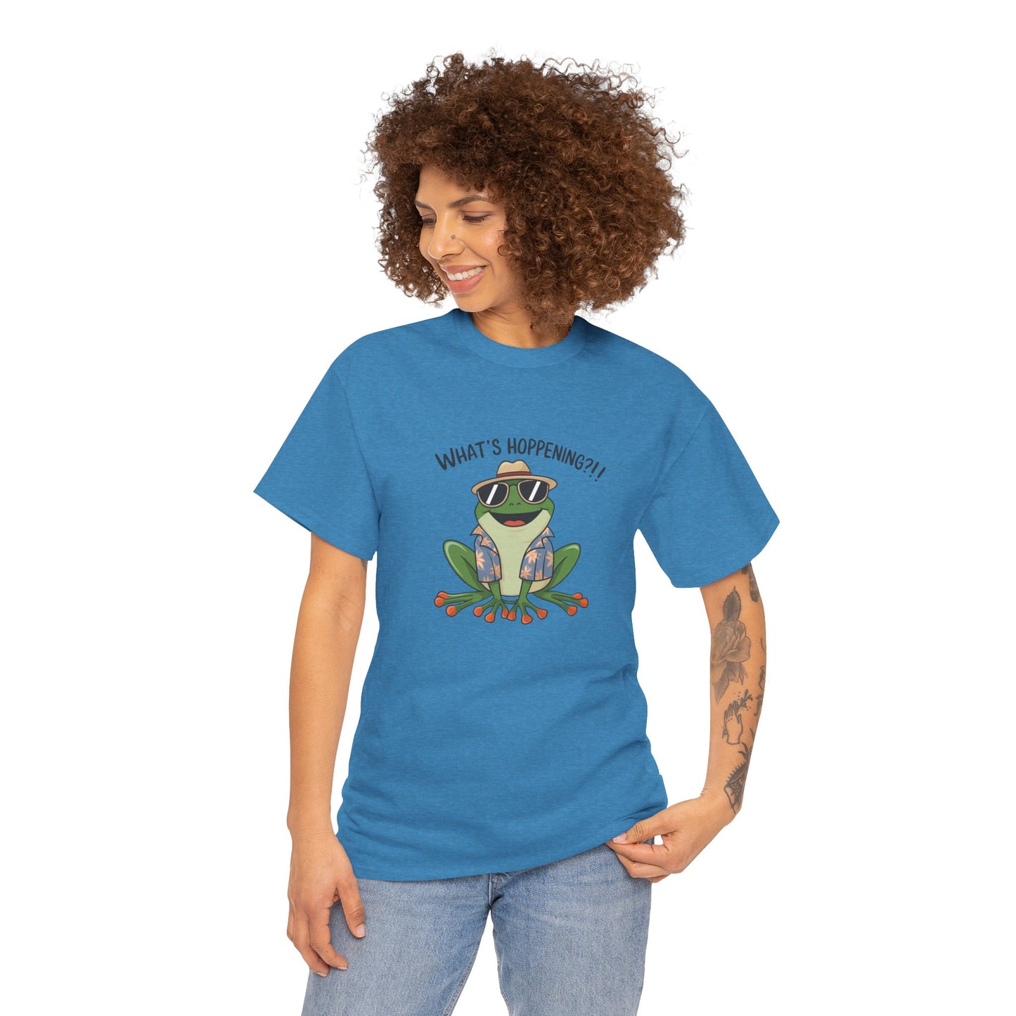 Funny Frog Shirt | What’s Hoppening T-Shirt | Cool Frog Graphic Tee | Amphibian Dad Joke Shirt | Cottagecore Animal Lover Gift