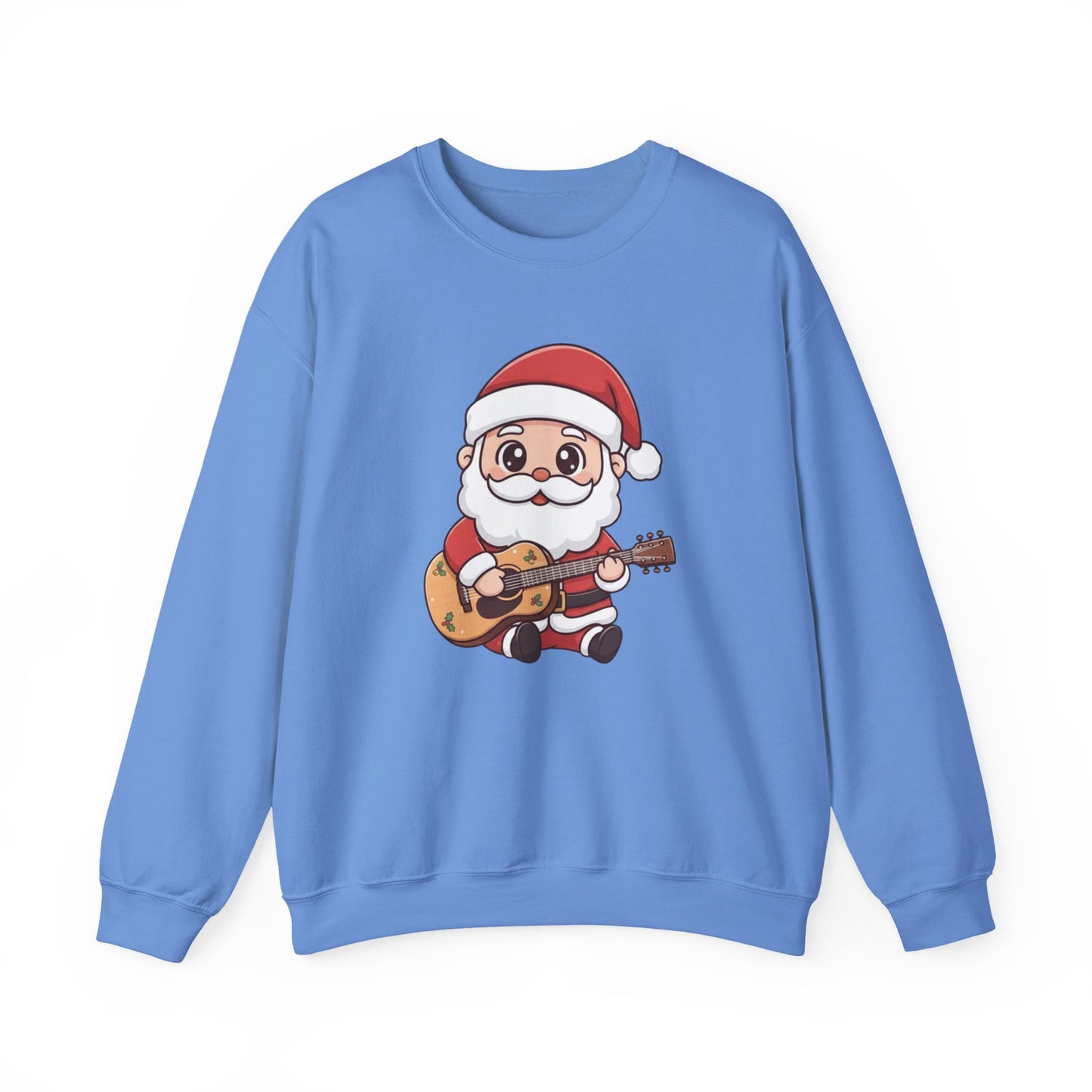 Cute Santa Guitar Sweatshirt | Christmas Music Lover Sweater | Holiday Crewneck | Funny Santa Musician Shirt | Cozy Xmas Gift for Him or Her