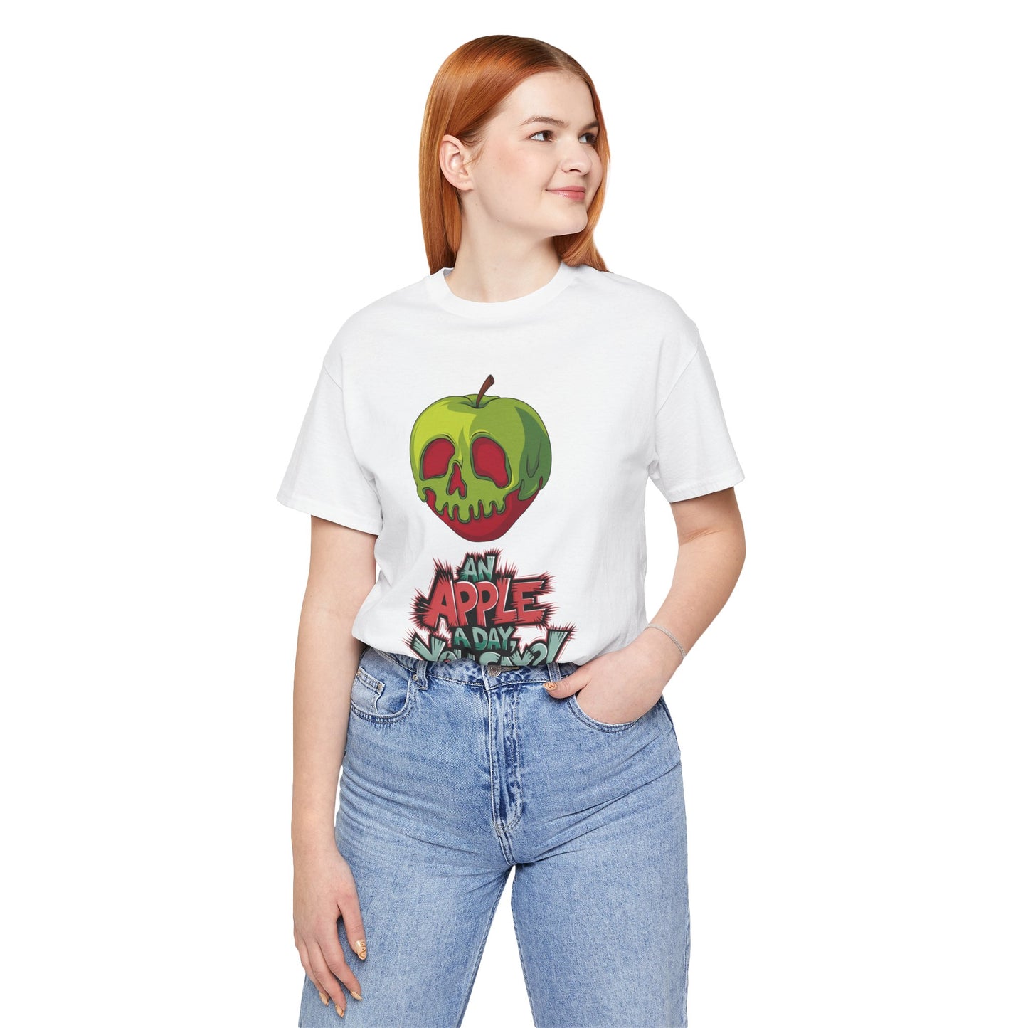Funny Apple Skull Shirt – An Apple A Day You Say? – Grunge Fruit Tee – Y2K Nostalgia T‑Shirt – Gift for Fruit Lovers