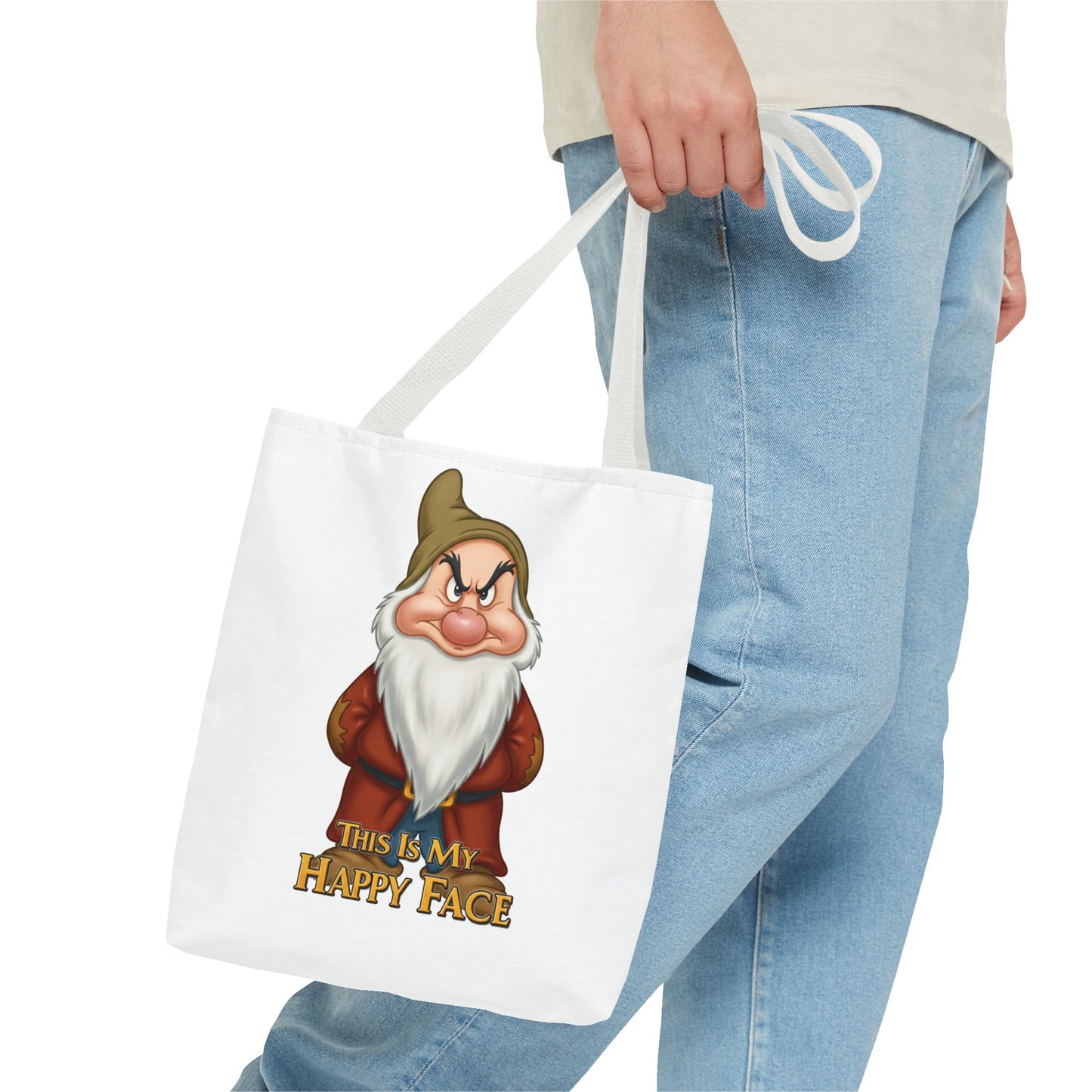 Grumpy Dwarf Tote Bag - "This Is My Happy Face"