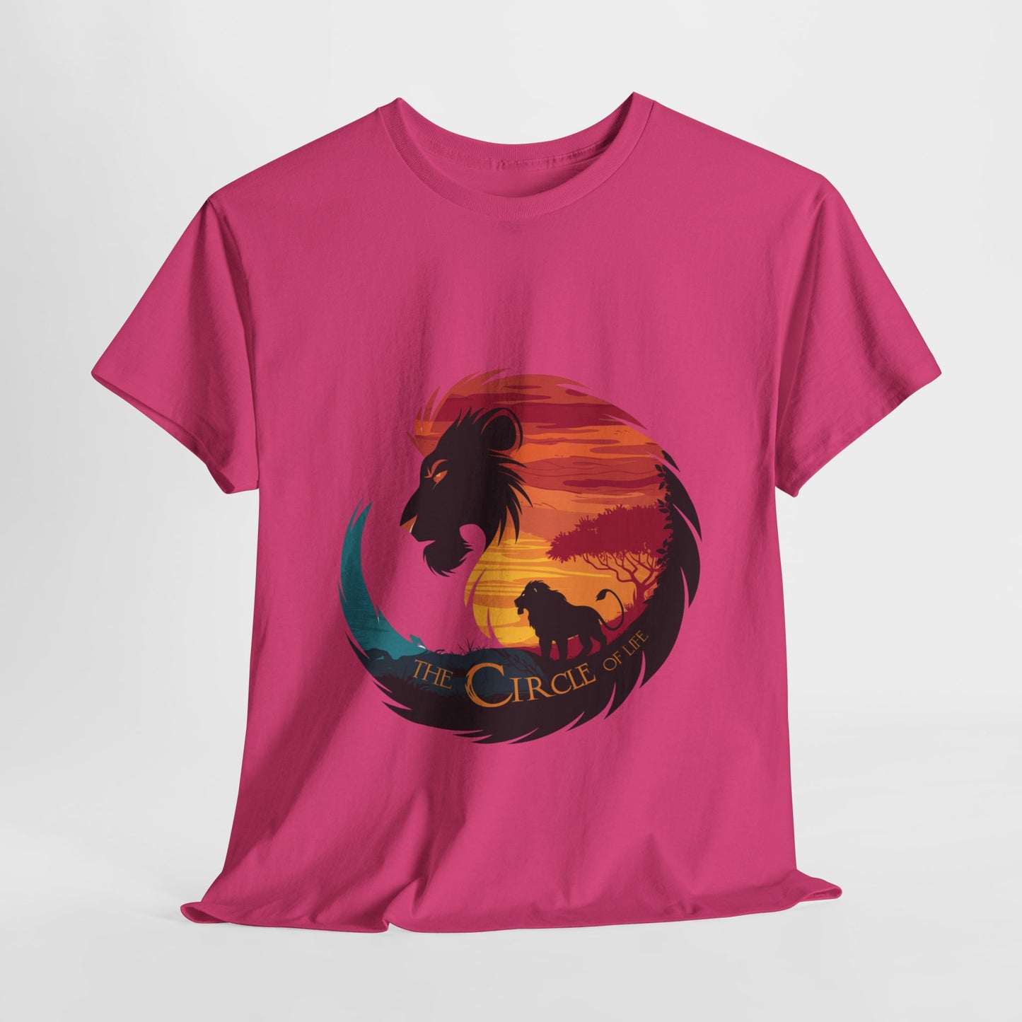 The Circle of Life Lion Shirt – Sunset Safari Wildlife Graphic Tee – Inspirational Nature T-Shirt for Animal Lovers & Adventure Fans