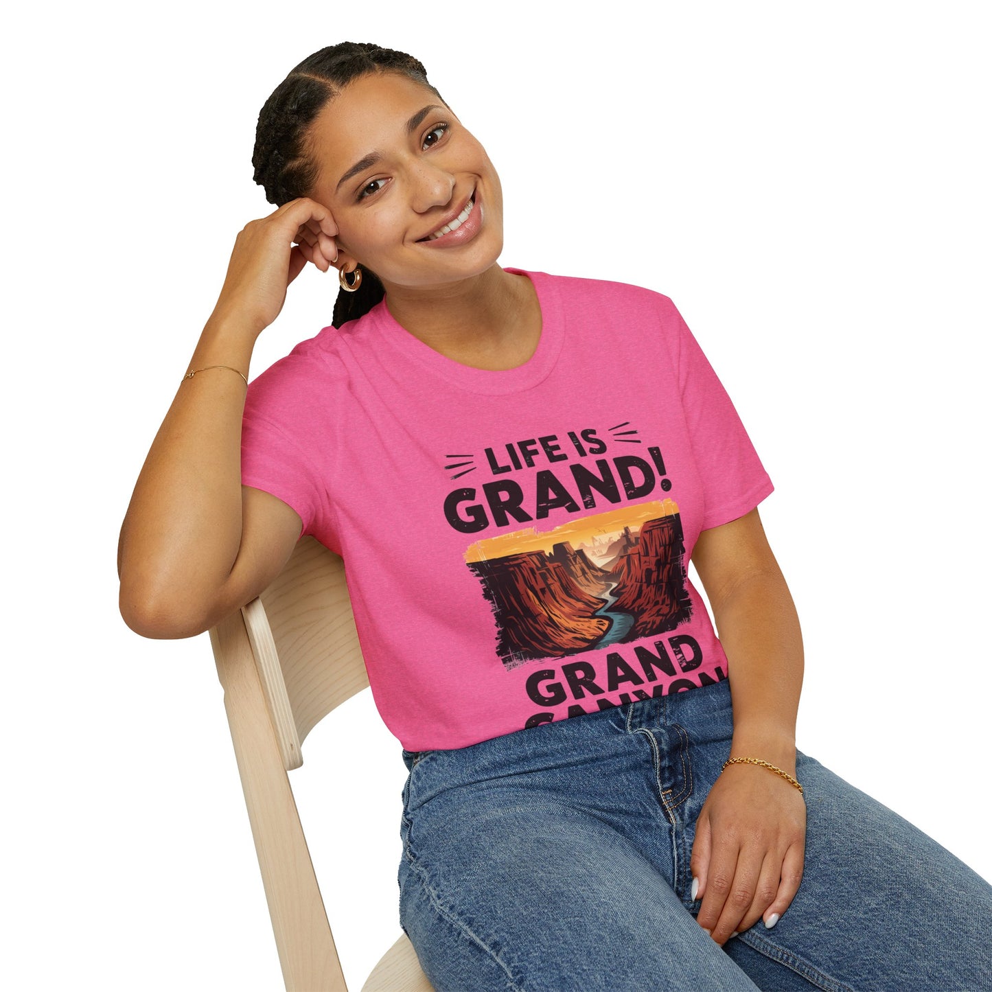 Life is Grand T-Shirt – Grand Canyon Graphic Tee | Funny National Park Shirt | Arizona Souvenir | Unisex Hiking Travel Gift Tee