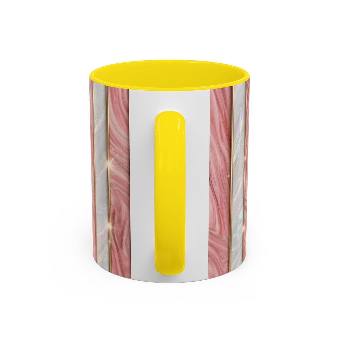 Pink Marble Coffee Mug, Gold Stripe Faux Agate Cup, Glam Desk Accessory, Elegant Tea Mug, Luxury Gift for Her, Chic Office Desk Decor