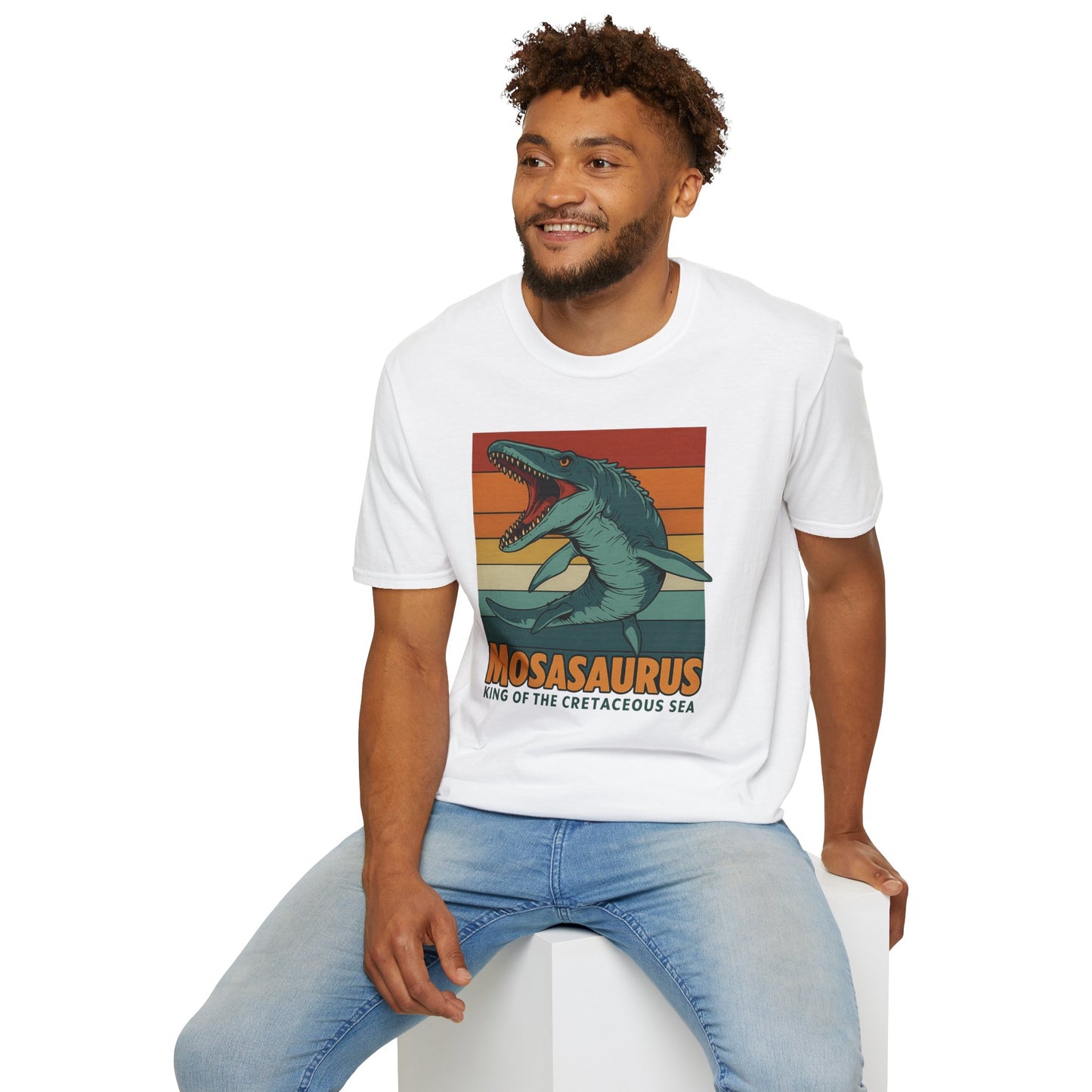 Retro Mosasaurus T-Shirt - Cretaceous Sea Monster Graphic Tee, Dinosaur Lover Gift, Paleontology Birthday, Soft Unisex Jurassic Cotton